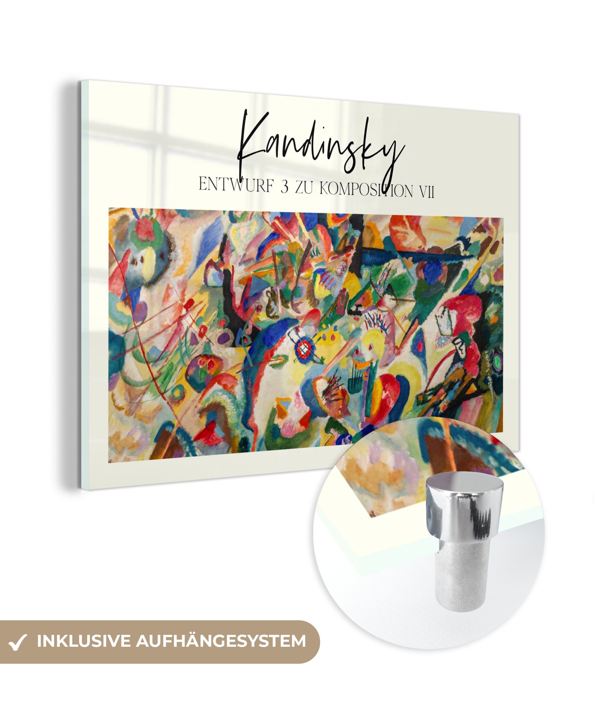 MuchoWow Acrylglasbild Malerei - Wassily Kandinsky - Abstrakt, (1 St), Acrylglasbilder Wohnzimmer & Schlafzimmer