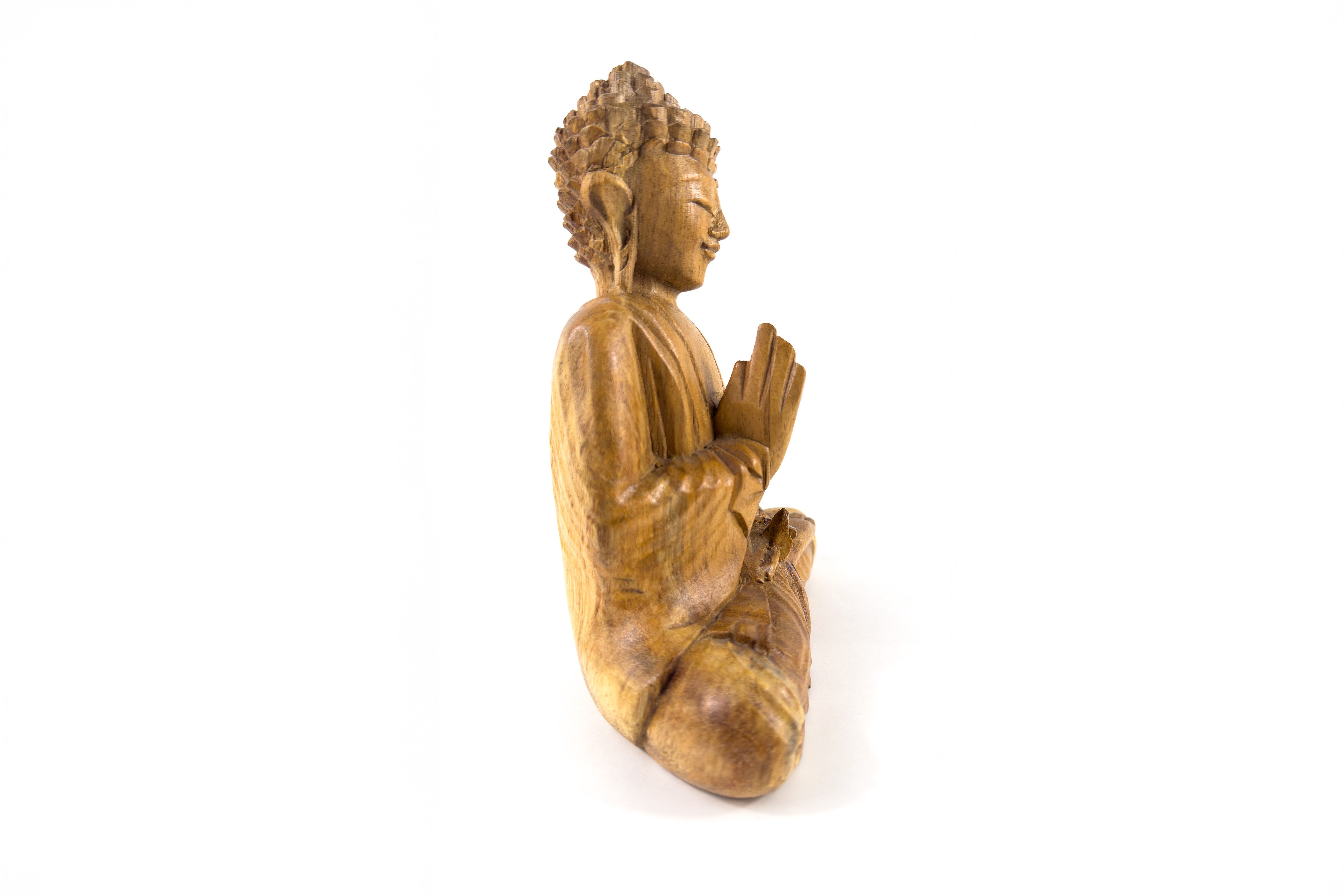 WORU Buddhafigur Buddha Figur mit erhobener Hand aus Soar Holz handgeschnitzt aus Bali