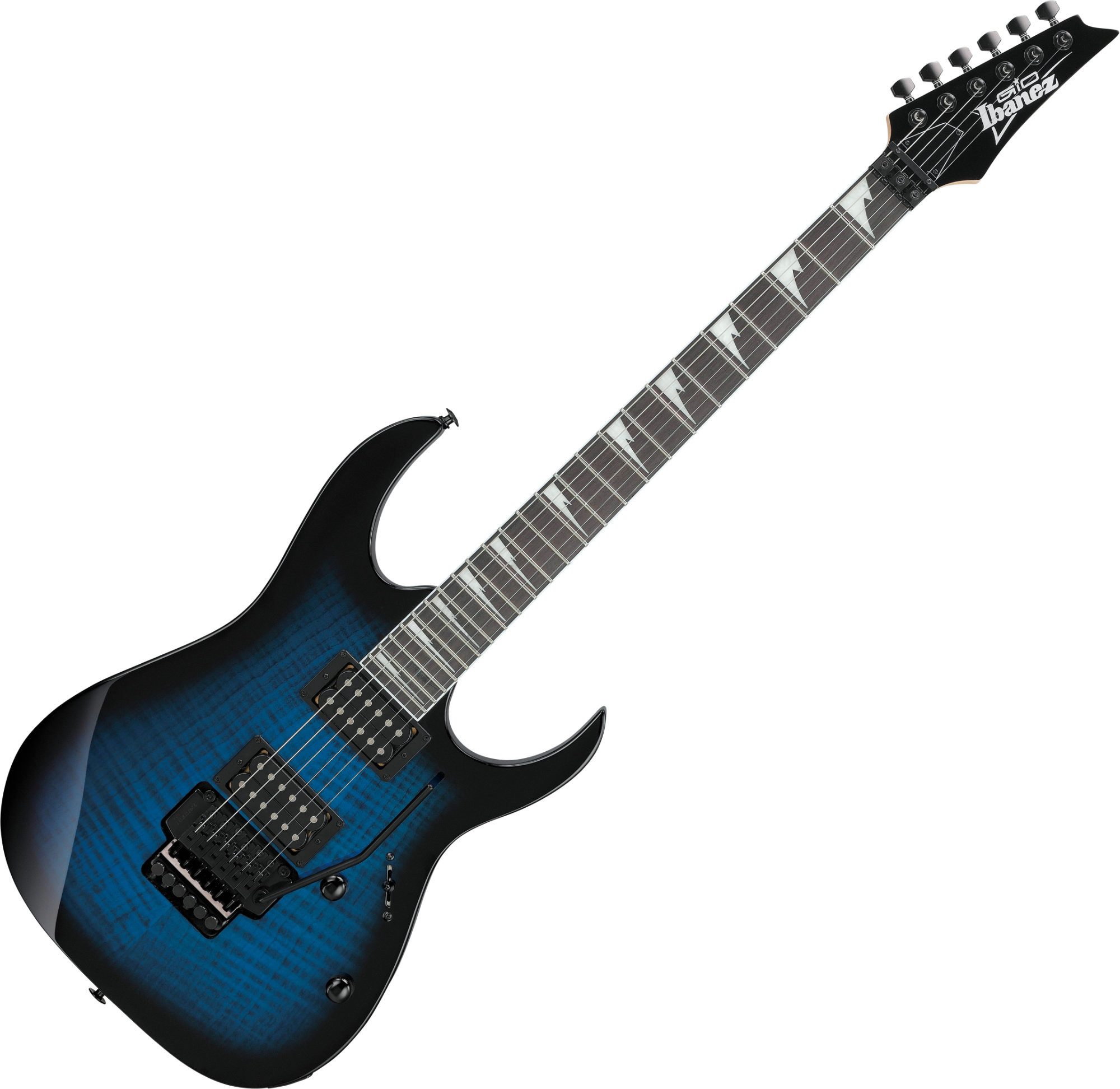 Ibanez E-Gitarre Ibanez GRG320FA-TBS Transparent Blue Sunburst, ST-Style, E-Gitarre für Einsteiger mit zwei Humbucker-Tonabnehmern und Tremolo