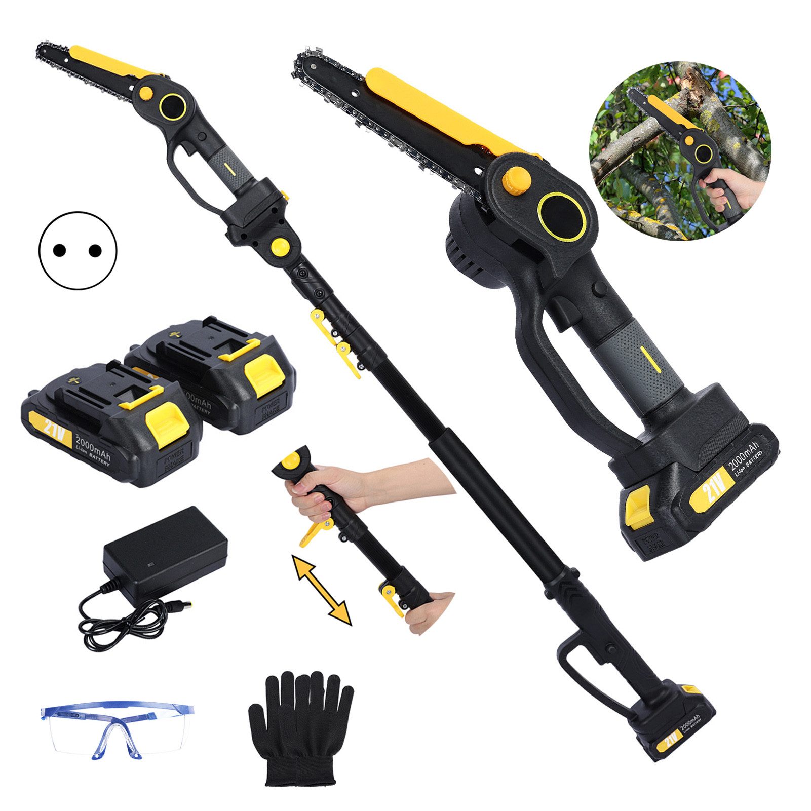 Rutaqian Akku-Hochentaster 2-in-1 Akku Hochentaster , Bürstenlose Elektro-K günstig online kaufen