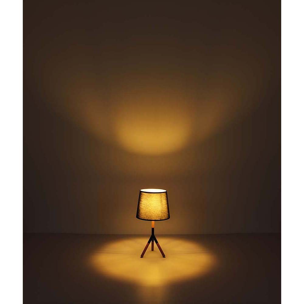 Stehlampe Wohnzimmerleuchte Stehlampe, Schwarz Metall cm H 160 etc-shop Standleuchte Holz