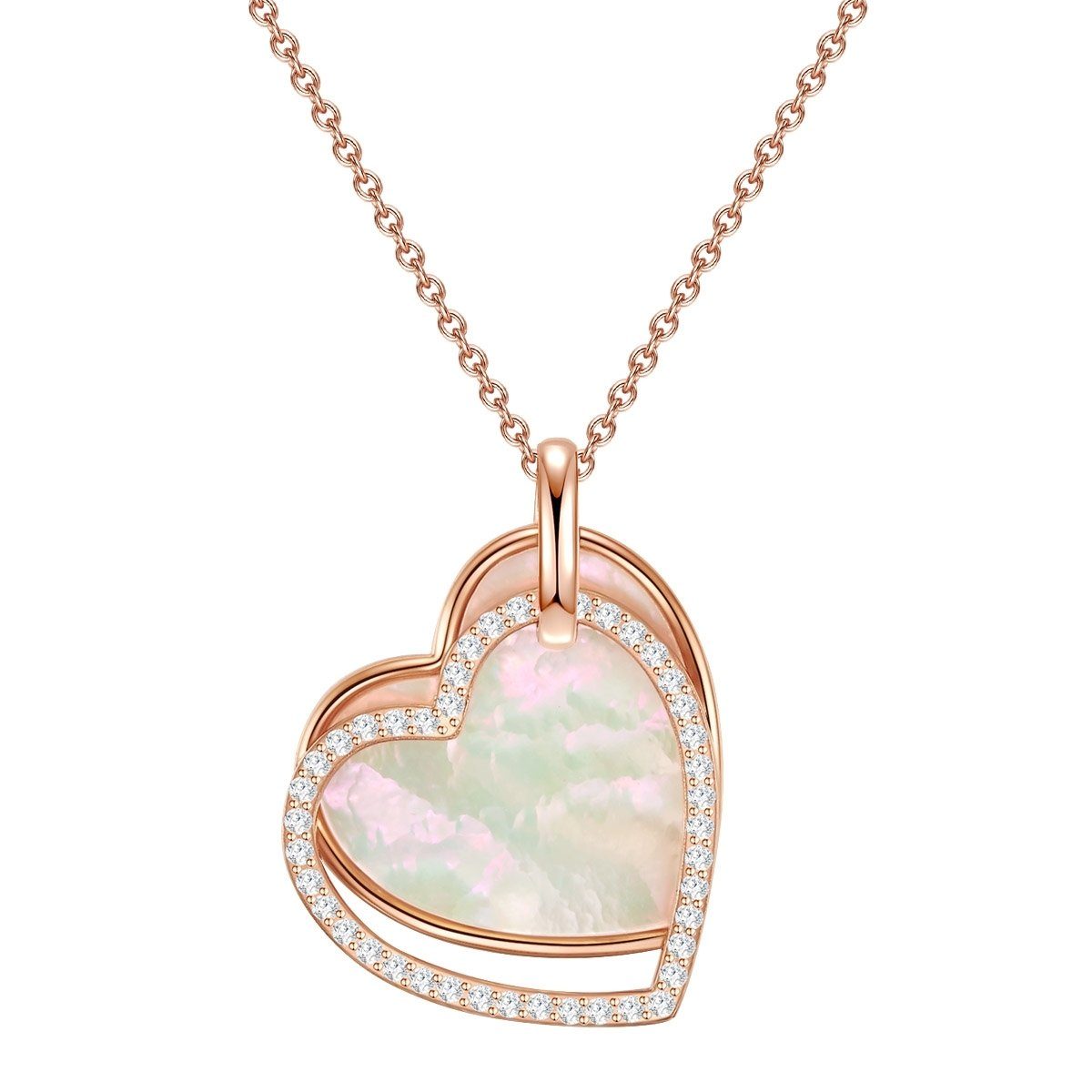 Silberkette Herz roségold