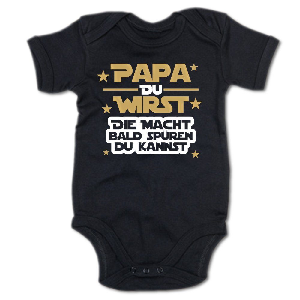 G-graphics Kurzarmbody Baby Body - Papa du wirst – Die Macht bald spüren du kannst mit Spruch / Sprüche • Babykleidung • Geschenk für den Papa „to be“ • Strampler