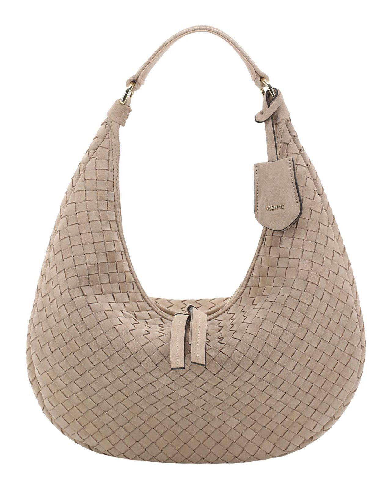 Abro Schultertasche Hobo Bag Nana (Set, 2-tlg), aus echtem Leder