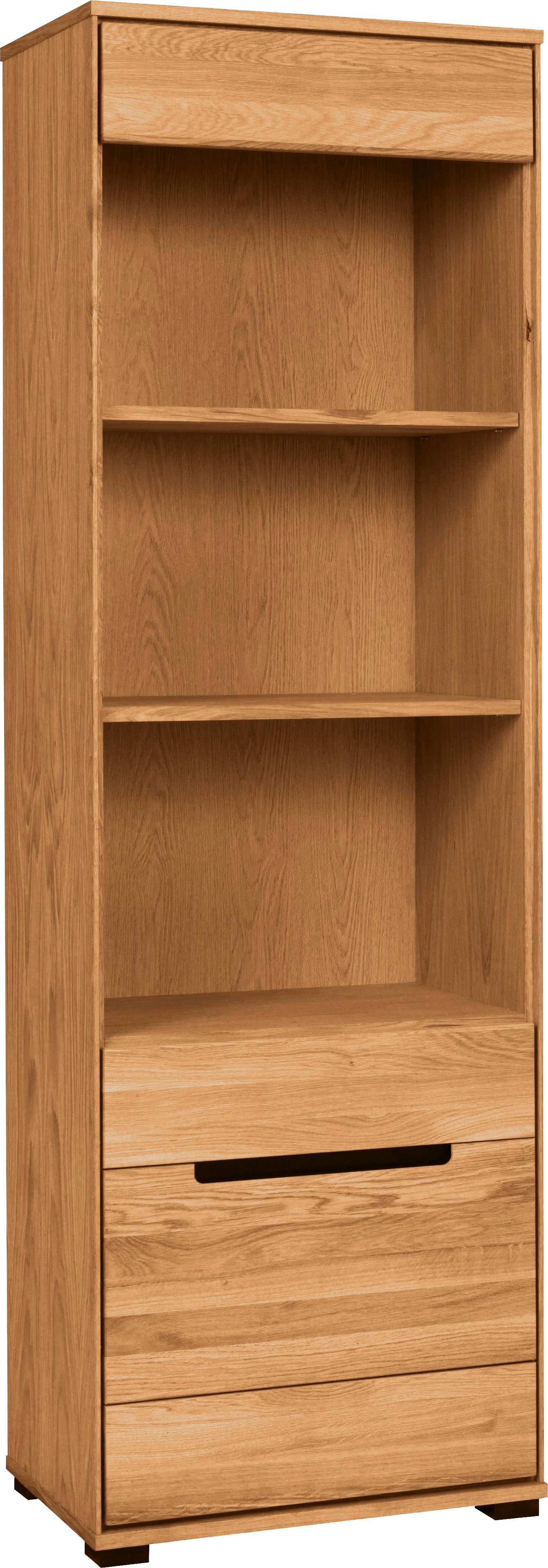 Home affaire Vitrine Vitrine LOLA B/T/H: 62,5/196,5/40,5cm Eiche teilmassiv, Türen mit dampfer