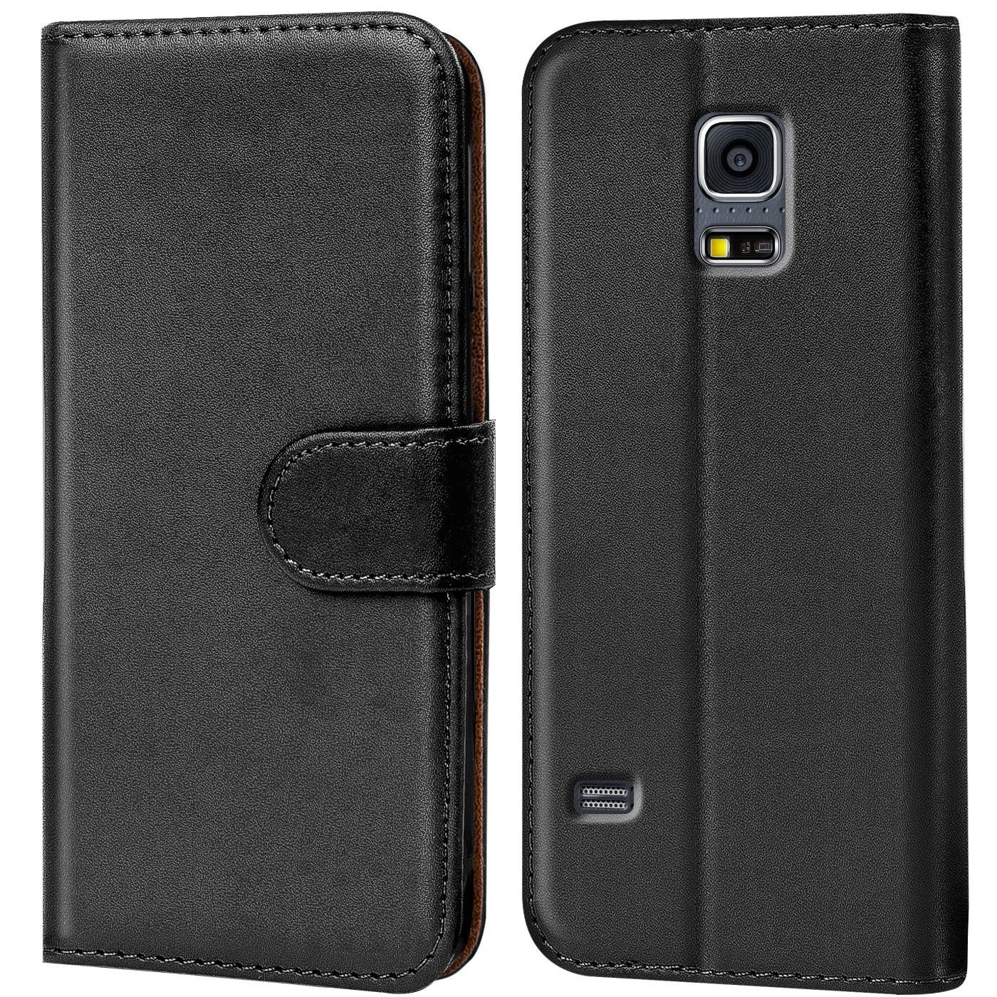 CoolGadget Handyhülle Book Case Handy Tasche für Samsung Galaxy S5 Mini 4,5 Zoll, Hülle Klapphülle Flip Cover für Samsung S5 Mini Schutzhülle stoßfest