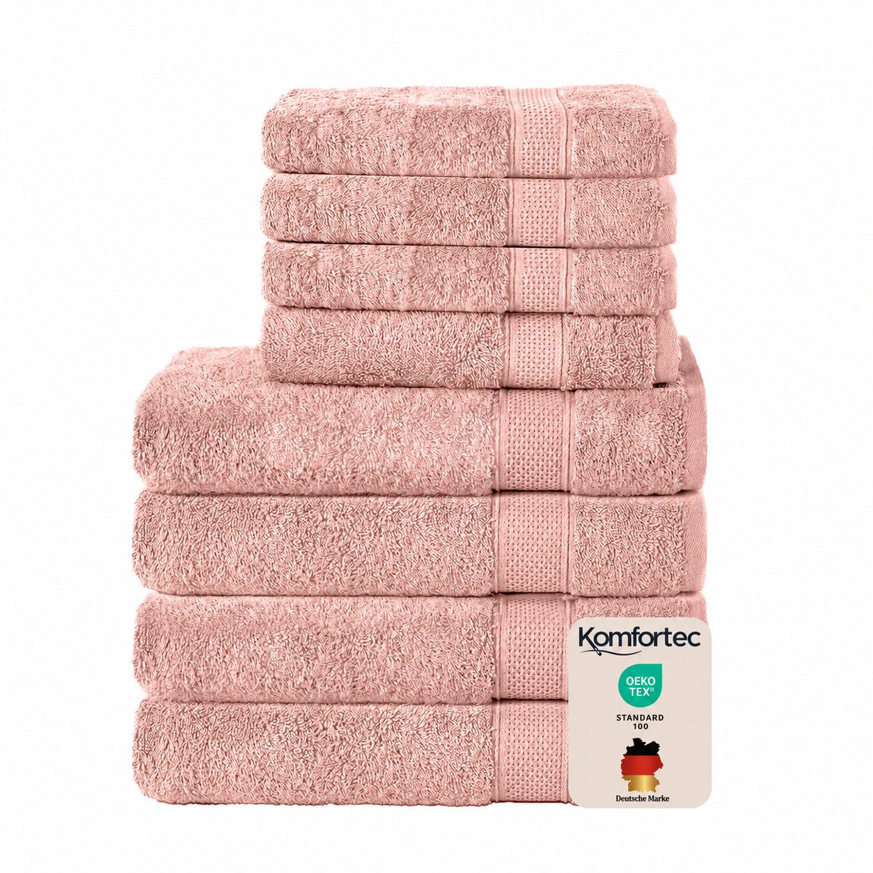 Komfortec Handtuch Set aus 100% Baumwolle, 4 Handtücher 50x100 cm und 4 Badetücher 70x140 cm, Frottee (Packung, 8-St), Duschtücher & Badehandtuch, Weich, Towel, Groß