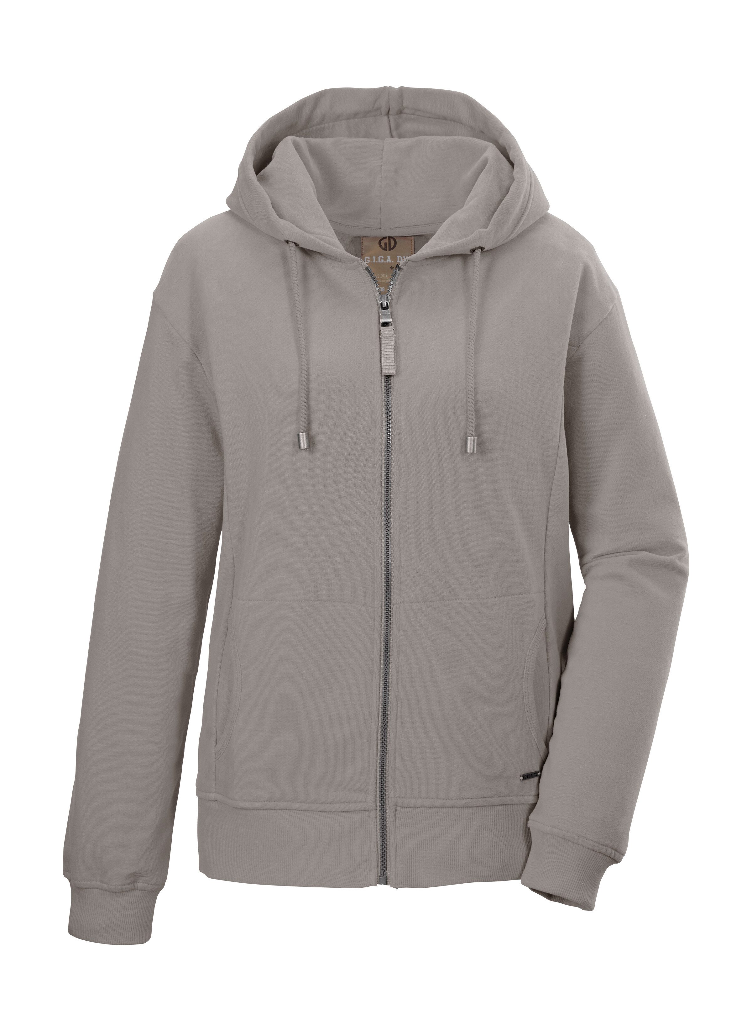 G.I.G.A. DX by killtec Sweatjacke GS 26 WMN SWT JCKT GOTS GOTS Bio-Baumwolle, Carbon-Finish, Kapuze, elastische Bündchen