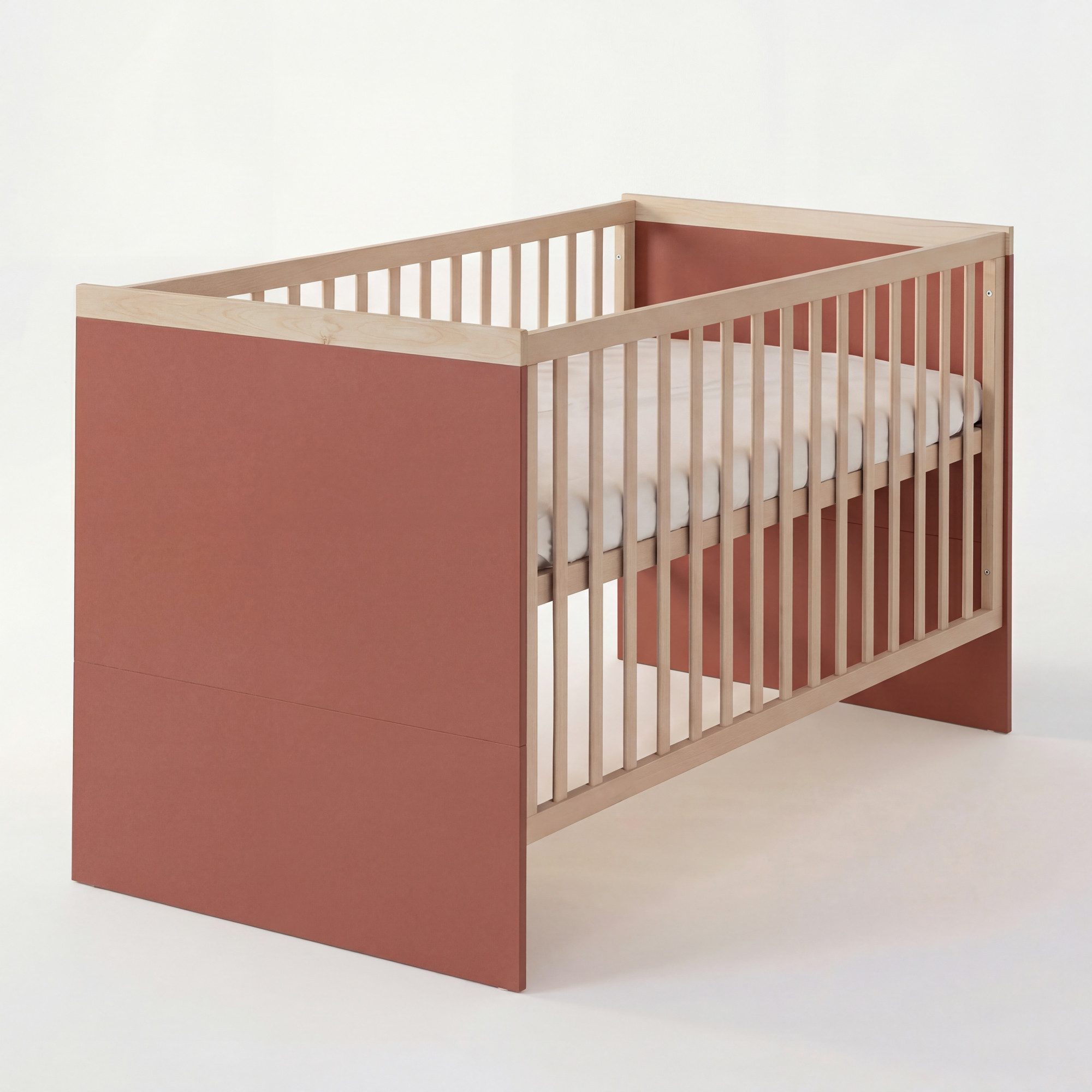 roba® Babybett Jimmy 70 x 140 cm Liegefläche - aus Holz - Made in Europe, Blauer Engel - 3- fach Höhenverstellbar - Umbaubar - 3 Schlupfsprossen