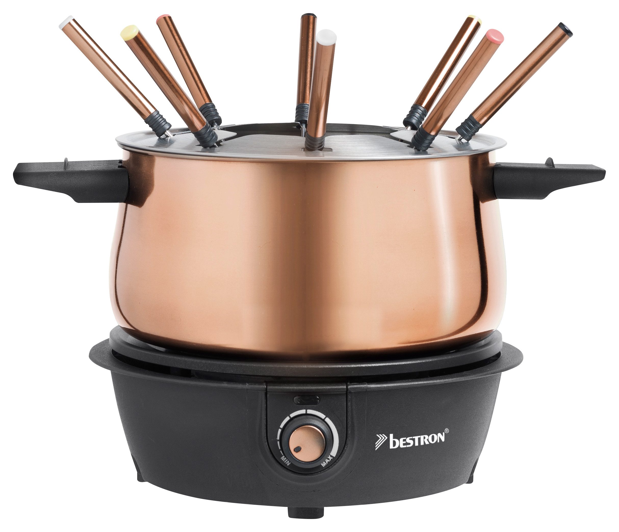 bestron Elektro-Fondue AFD850, 8 Fonduegabeln, 1,5 l, mit Thermostat