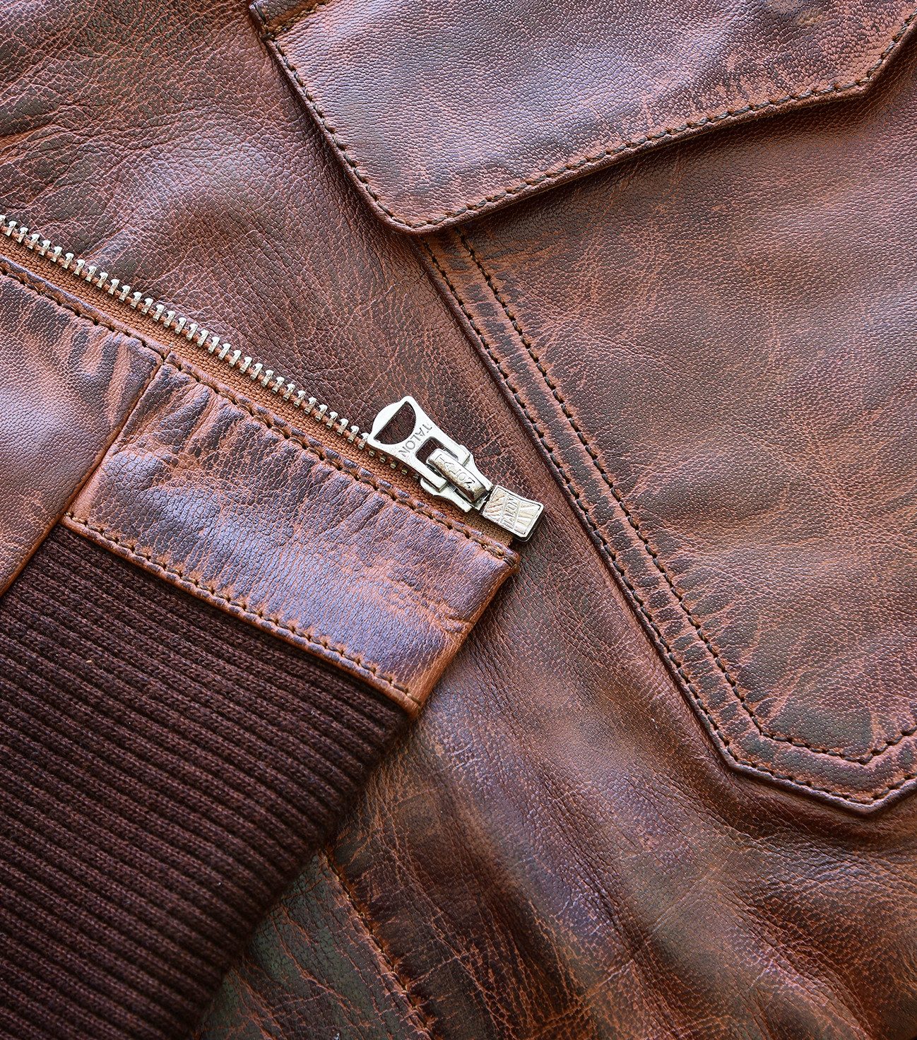 Baallo Lederjacke Herren A-2 Echtleder Fliegerjacke Pilotenjacke Bomberjacke