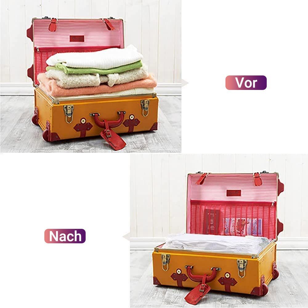 Elegear Aufbewahrungstasche 4pcs Vakuumbeutel(Max: 100x80x38CM) vakuumbeutel für bettdecken (4 Pack Vakuumbeutel Cube, 4-tlg), PE+PA Transparent 85% Platzsparend, für Kleidung/ Bett/Bettdecke