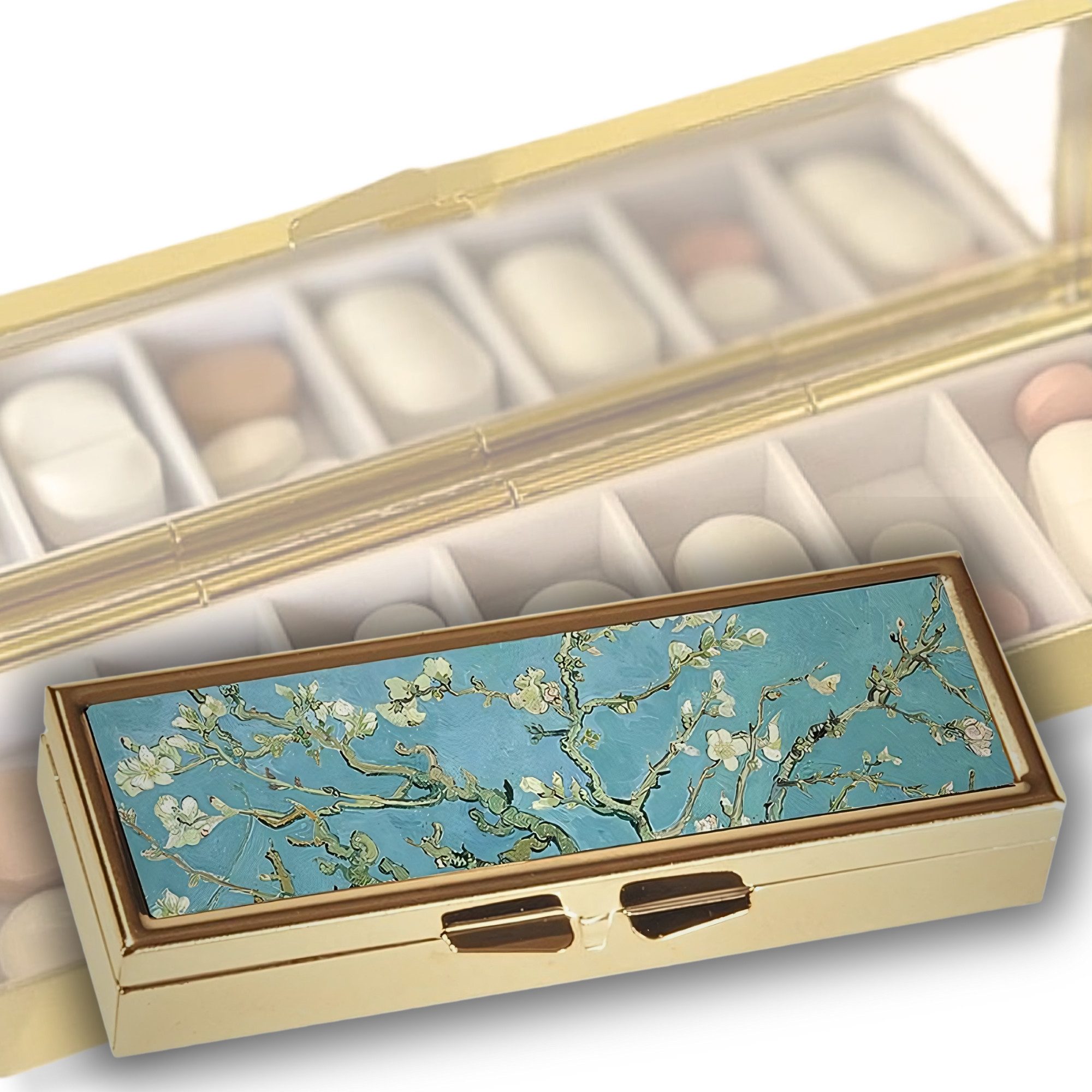 MediMuc Pillendose für 7 Tage von Fridolin - mit Spiegel - Modellauswahl, Tablettendose, Pillendose, Tabletten Organizer, Tabletten Dose