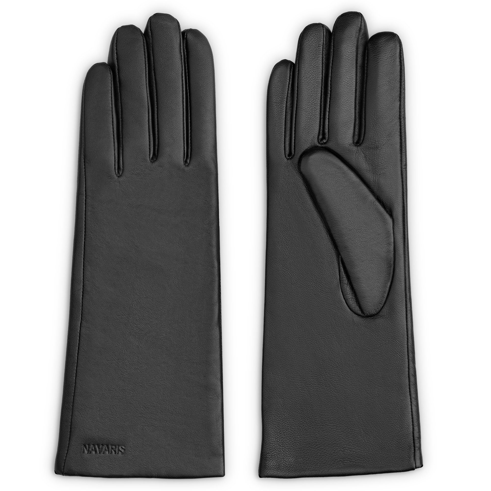 Sport Sporthandschuhe Navaris Lederhandschuhe Touchscreen Nappa Handschuhe für Damen - aus Lammleder mit Kaschmir Mix Futter - D