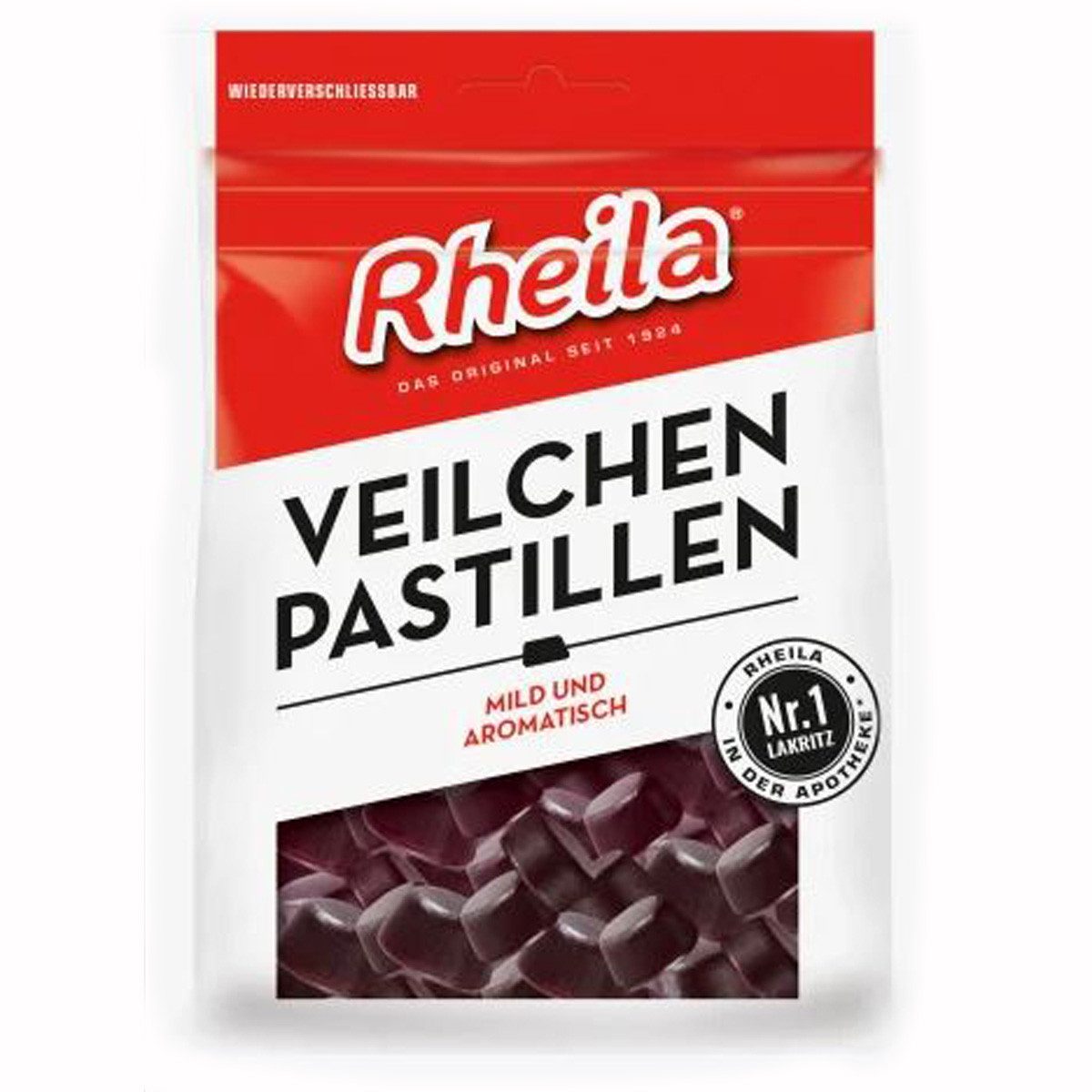 Rheila Süßigkeit, Rheila Veilchen Pastillen Hartlakritz Pastillen Laktosefrei 90