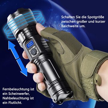 Yuede Taschenlampe,Led taschenlampe extrem hell,Taschenlampe led aufladbar, (Teleskop-Zoom,IP67 wasserdicht,5 Beleuchtungsmodi,als mobile Stromversorgung, camping gadgets), taschenlampe led aufladbar geeignet für Camping, Outdoor, Notfäll