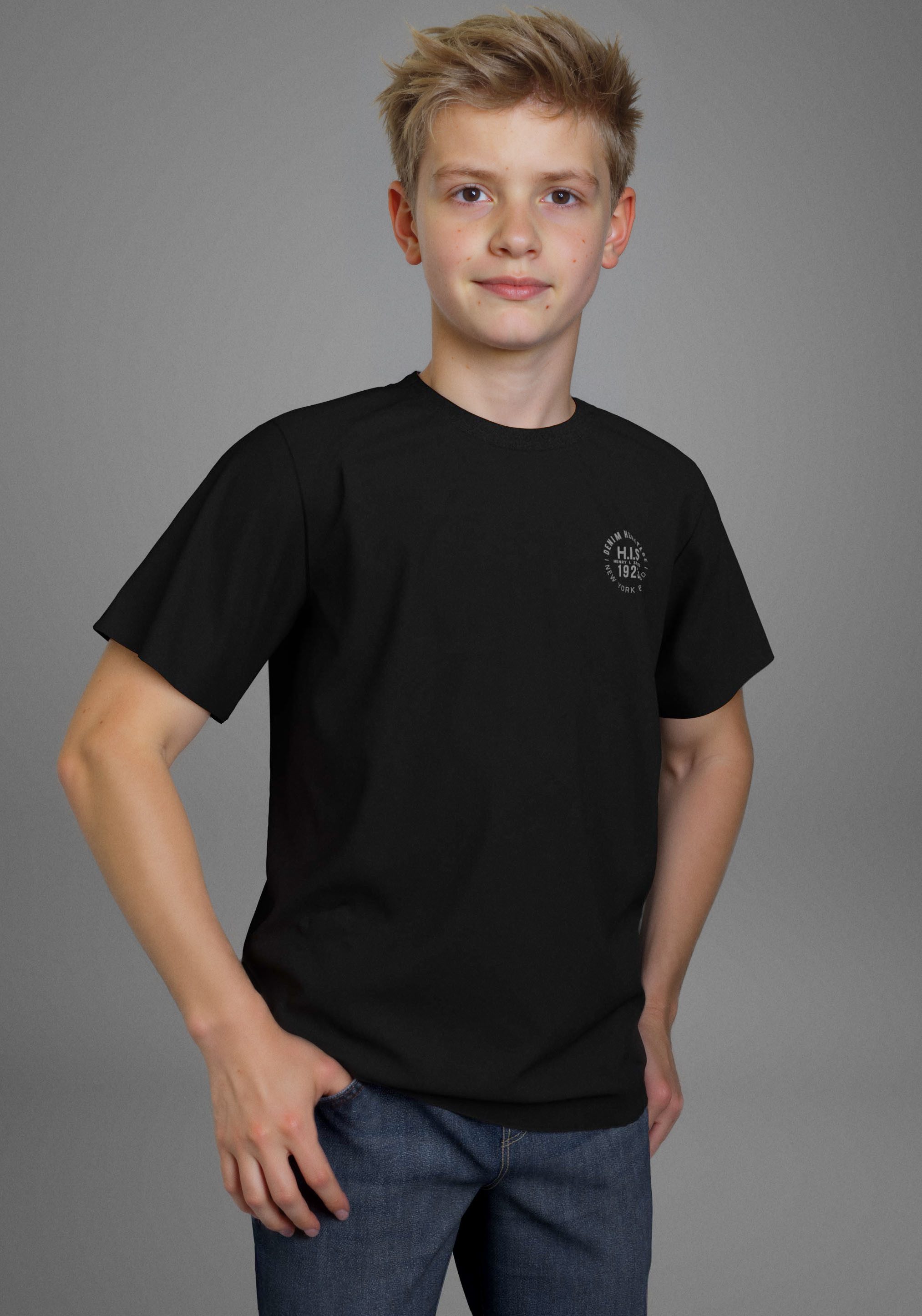 H.I.S T-Shirt 2er Pack Shirt mit Logoprint für Jungen (Packung, 2-tlg., 2) Für TEENS. 2er Pack T-Shirts