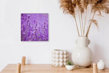 OneMillionCanvasses® Leinwandbild Lavendel - Nahaufnahme - Blumen - Lila, (1 St), Leinwand Bilder für Wohnzimmer Schlafzimmer