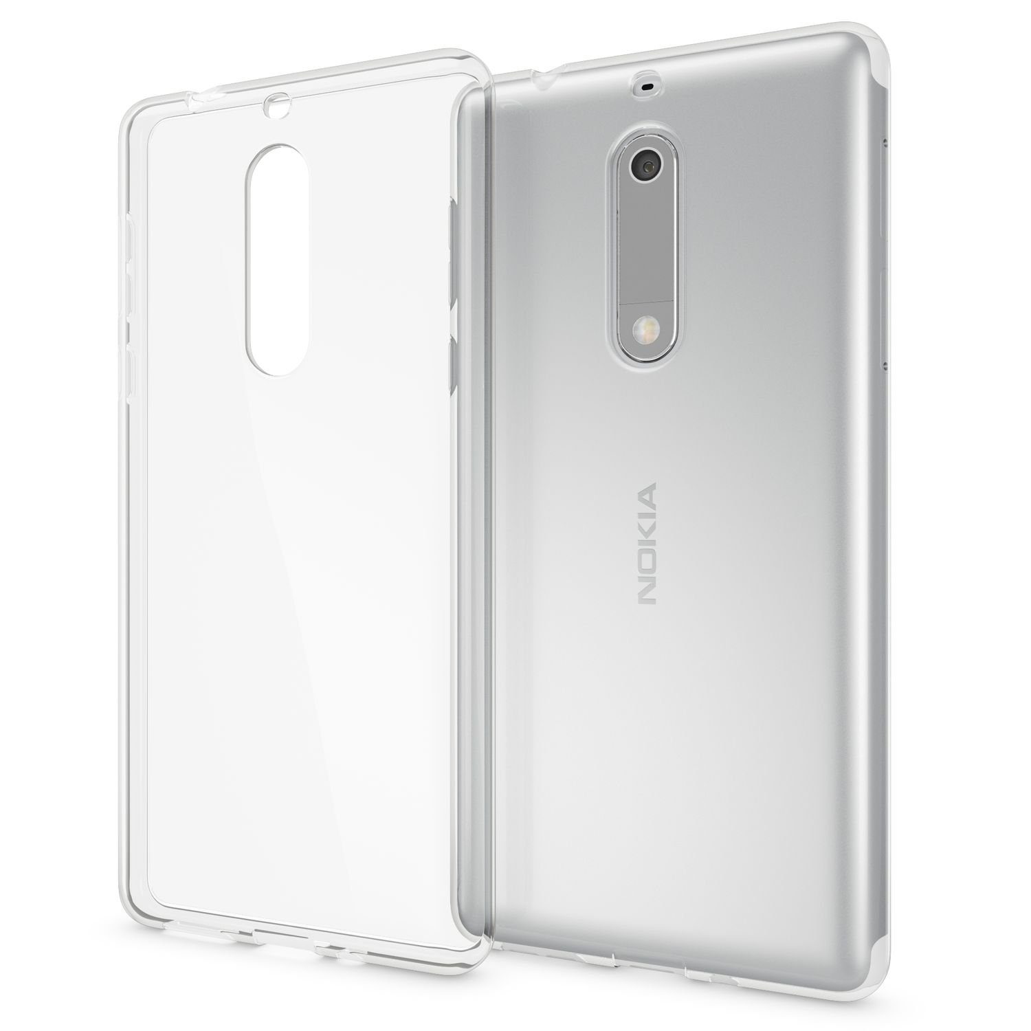 Nalia Smartphone-Hülle Nokia 5, Klare Silikon Hülle / Extrem Transparent / Durchsichtig / Anti-Gelb