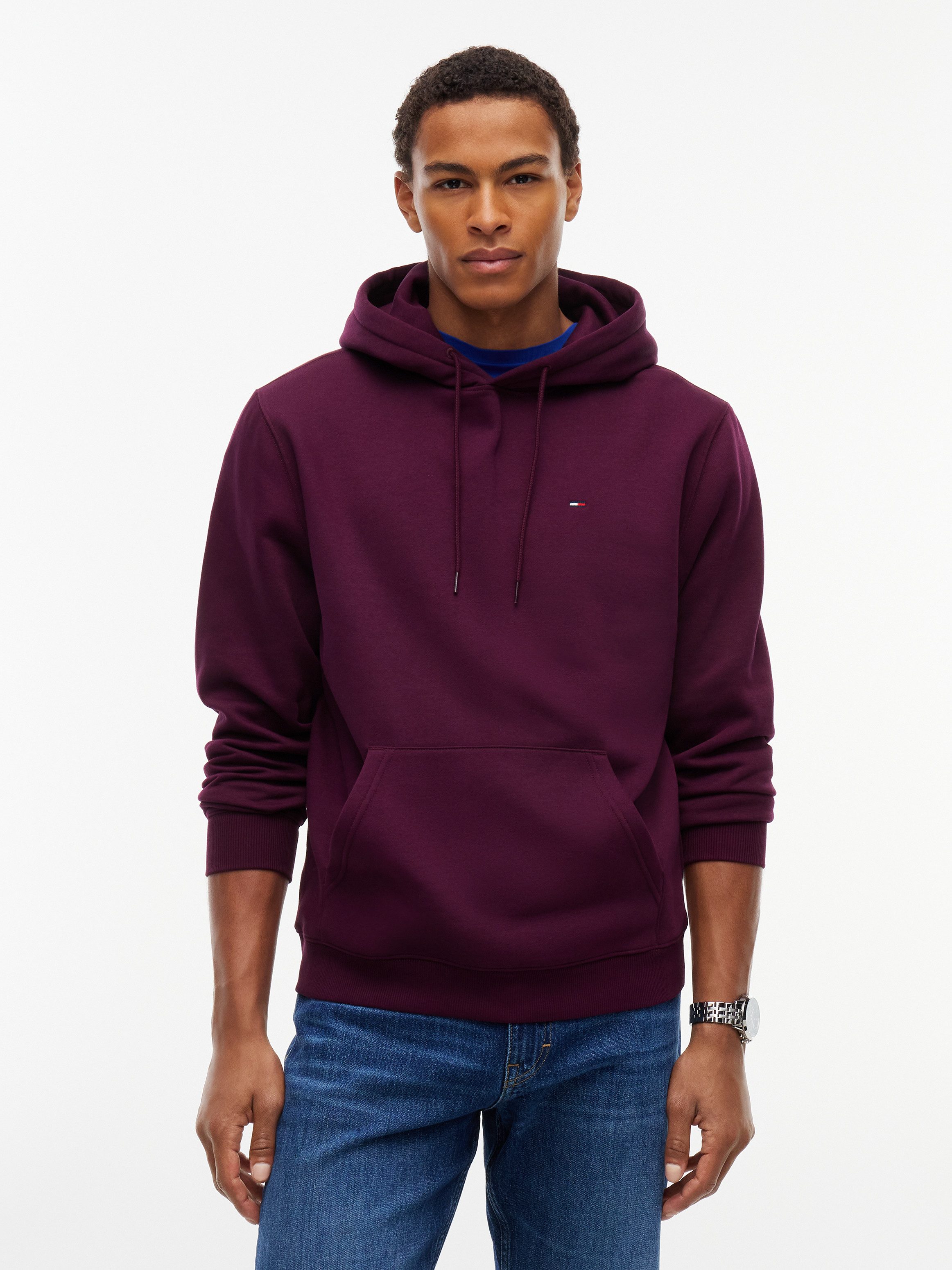 Tommy Jeans Hoodie TJM REGULAR FLAG mit bestickten Markenlogo auf Brusthöhe