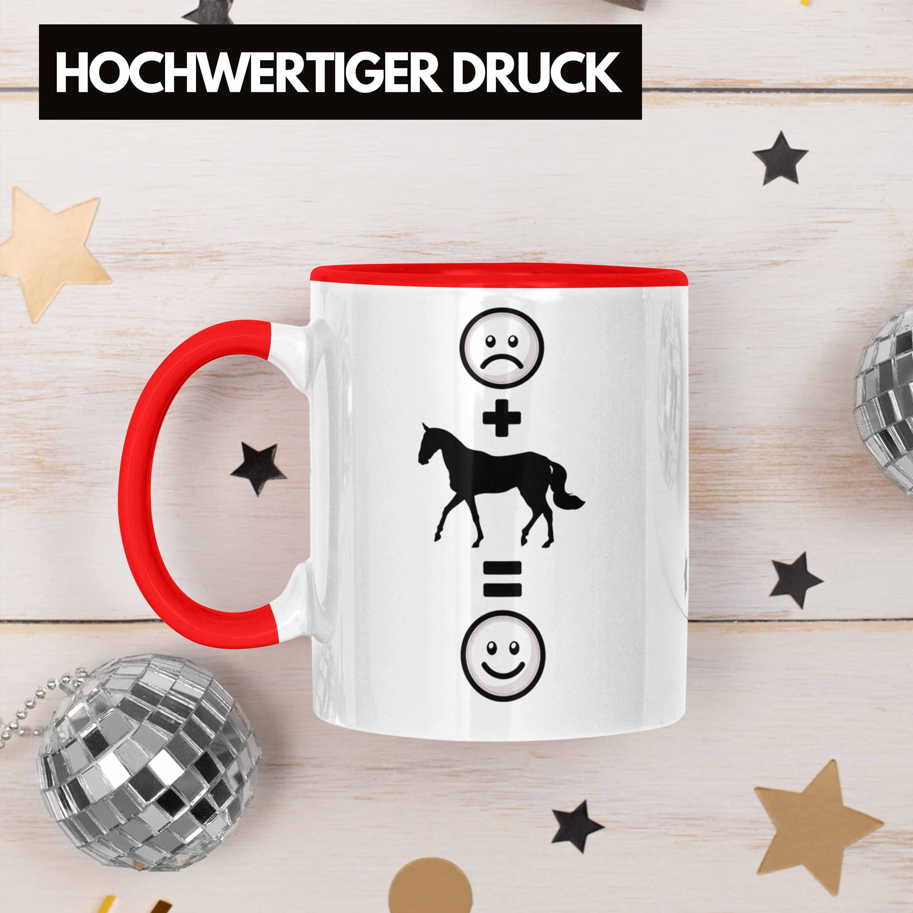 :(Pferd Reiterin Pferdeliebhaber Tasse Pferde Reiten Trendation Rot für Geschenk Tasse