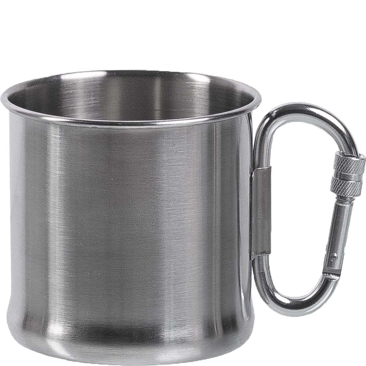 Mil-Tec Becher Militär Karabinerbecher Steel, Stahl (rostfrei)