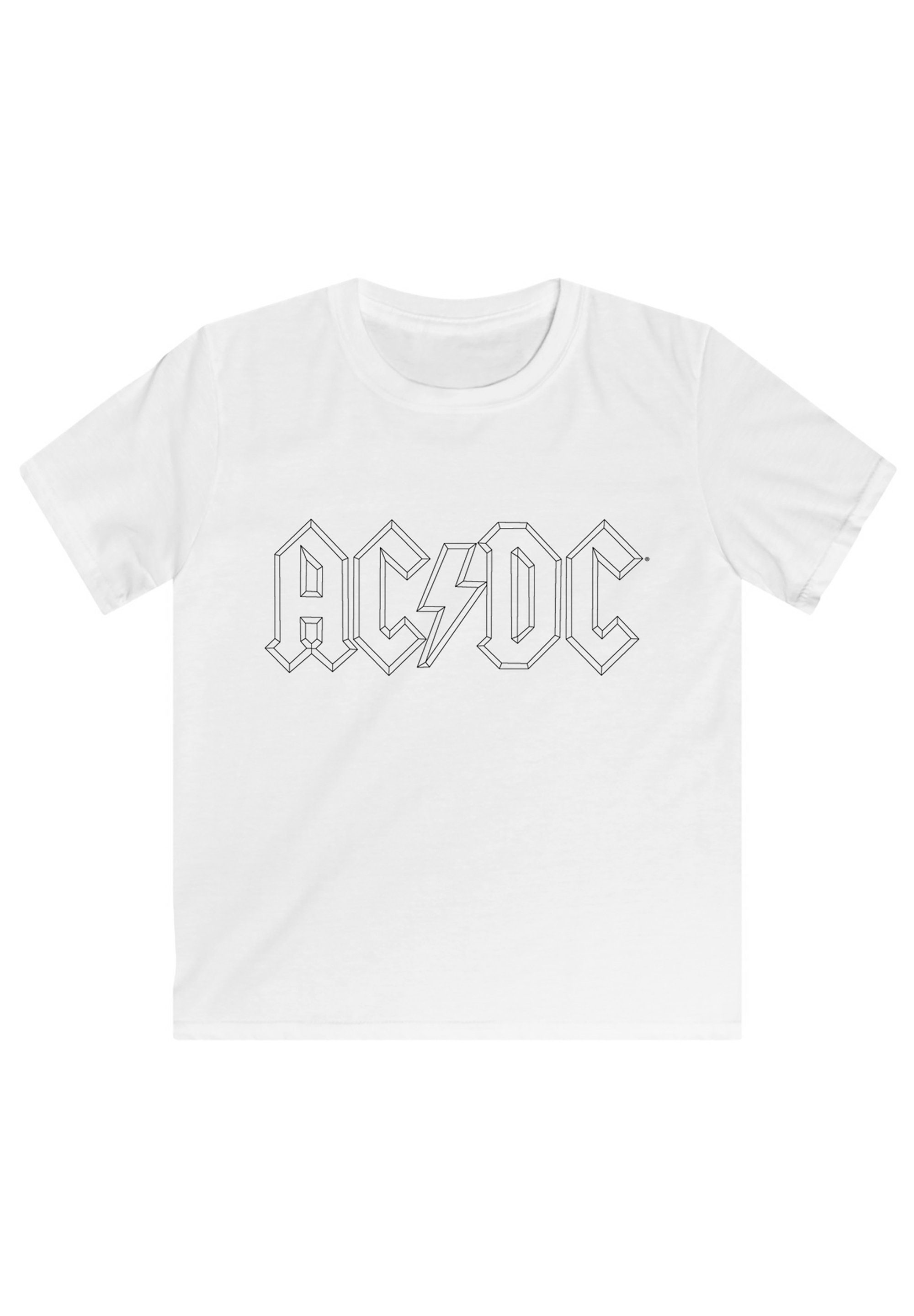 F4NT4STIC T-Shirt ACDC Black Outline Logo - Premium Rock Metal Musik Fan  Merch Unisex Kinder,Premium Merch,Jungen,Mädchen,Bandshirt