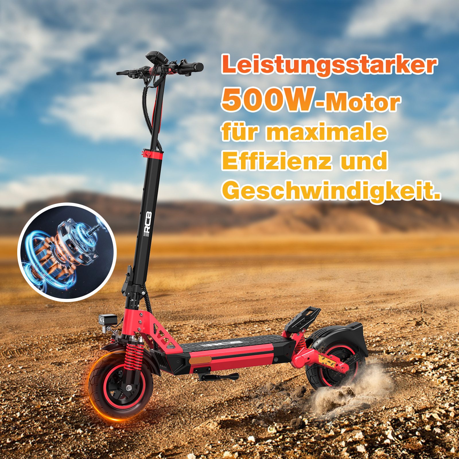 RCB TECH E-Scooter D5/D5 PRO ABE (Ultra), NFC/Blinker/APP, 90-120KM Reichweite, 500,00 W, 20,00 km/h, (1 tlg), bis zu 120 km Reichweite, 10 Zoll pannensicherer Reifen, klappbar