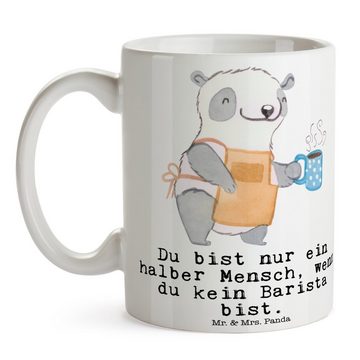 Mr. & Mrs. Panda Tasse Barista Herz - Weiß - Geschenk, Kaffee, Eröffnung Cafe, Schenken, Her, Keramik, Exklusive Motive