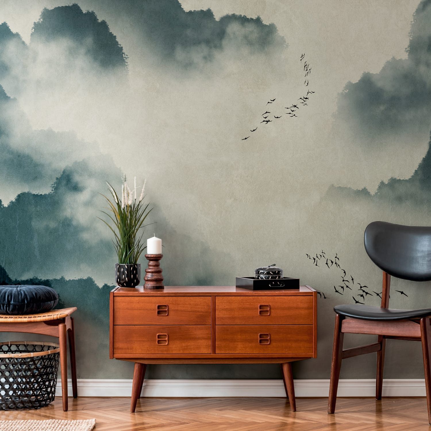 Vliestapete 382461-GU Fototapete Landschaft matt blau beige grau 3,71 m x 2,8 m