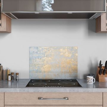 DEQORI Küchenrückwand 'Wand mit Gold-Struktur', Glas Spritzschutz Badrückwand Herdblende