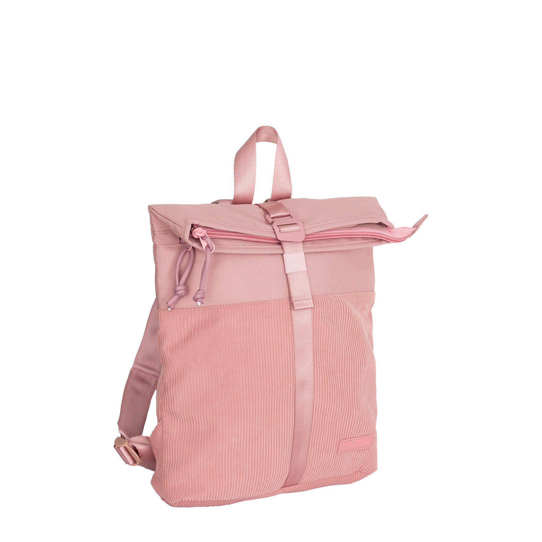 NEW REBELS Cityrucksack kleiner Roll Up RollTop Kurier Rucksack Ribbi Los Angeles Cord, trendige Kordoptik