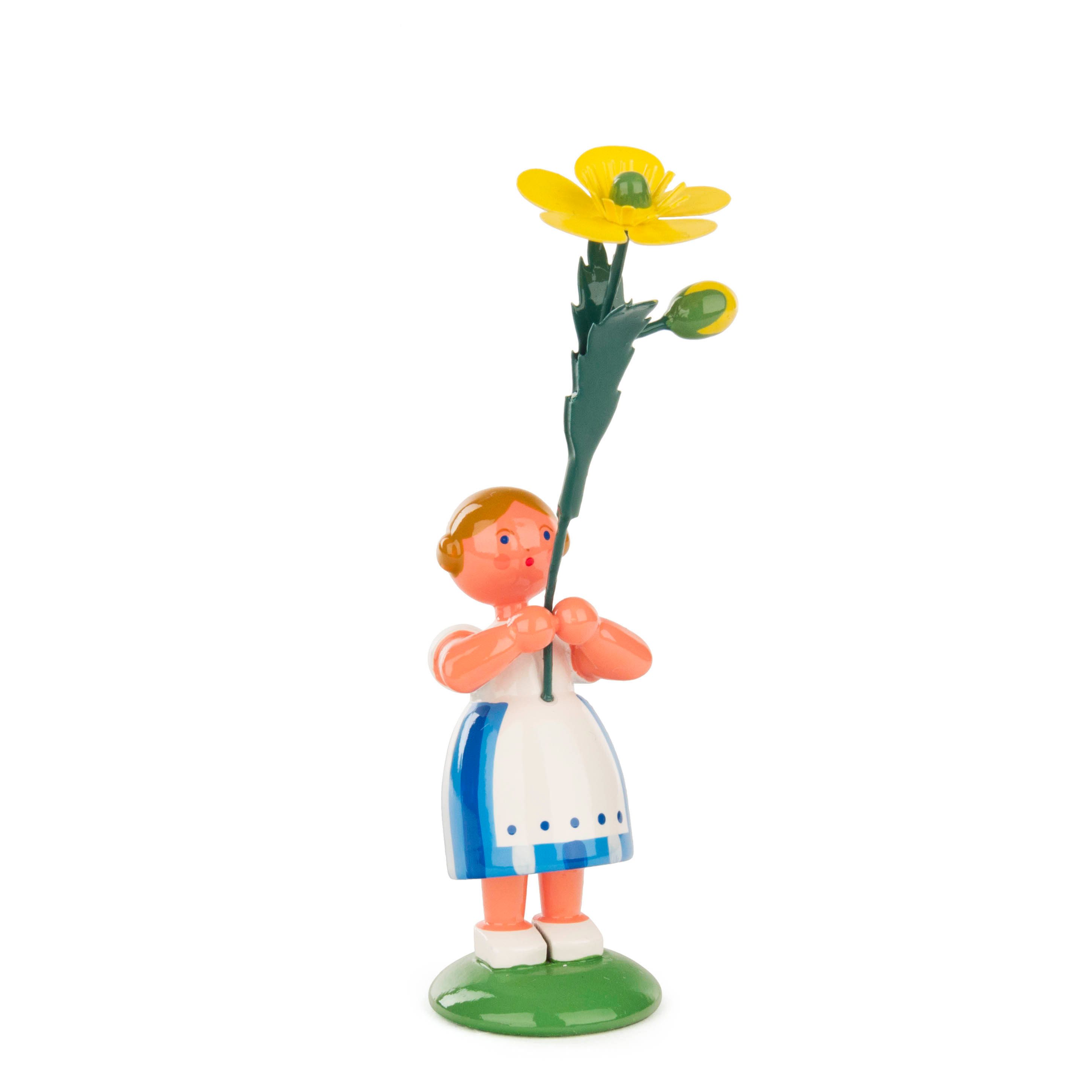 Dregeno Erzgebirge Sammelfigur Blumenmädchen Dekofigur -versch. Blumen zur Wahl aus dem Erzgebirge
