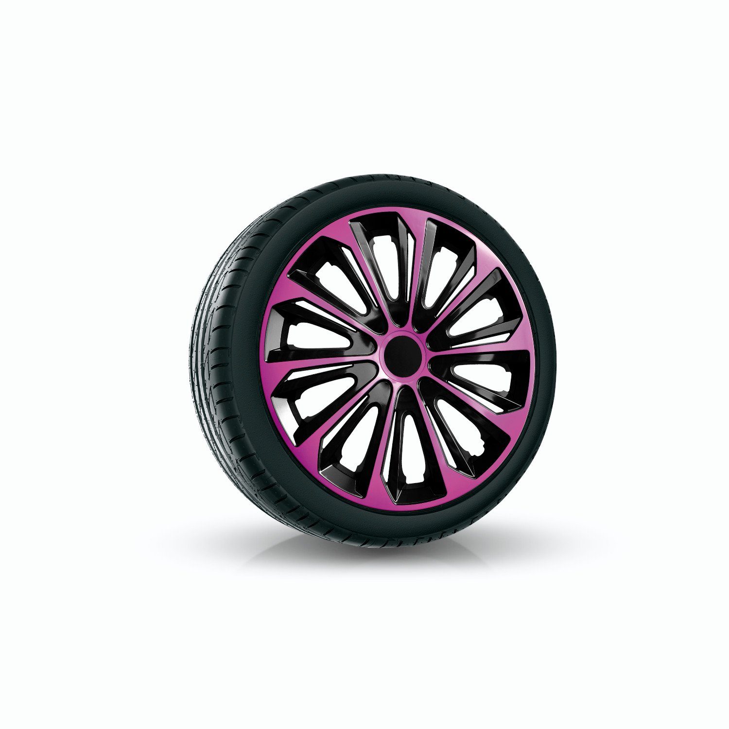 NRM Radkappen STRONG DUO, 14 in Zoll, Radzierblenden für Stahlfelgen Satz 4er 14"