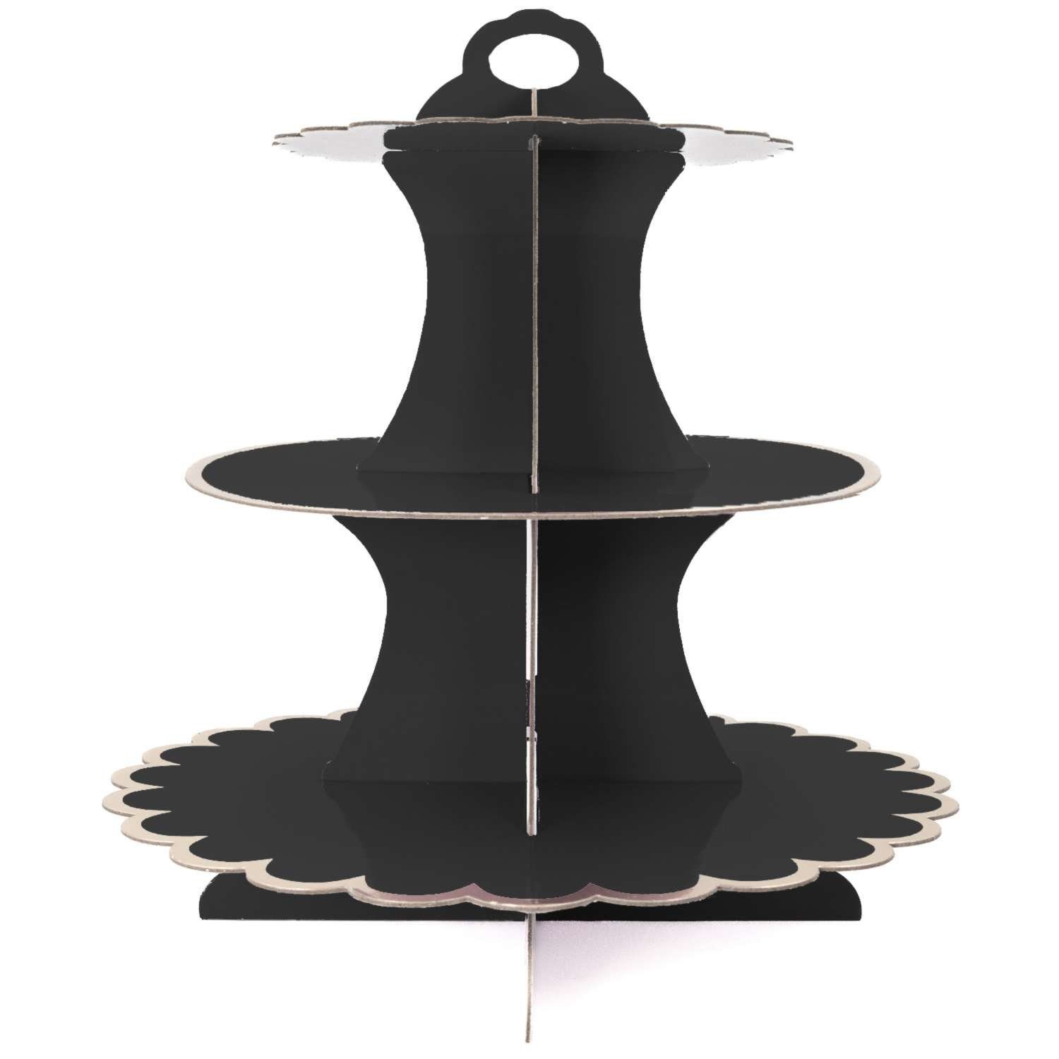 Intirilife Etagere, Pappe, (1x Tortenständer), Tortenständer aus Pappe, Muffinständer Cupcake Ständer Etagere