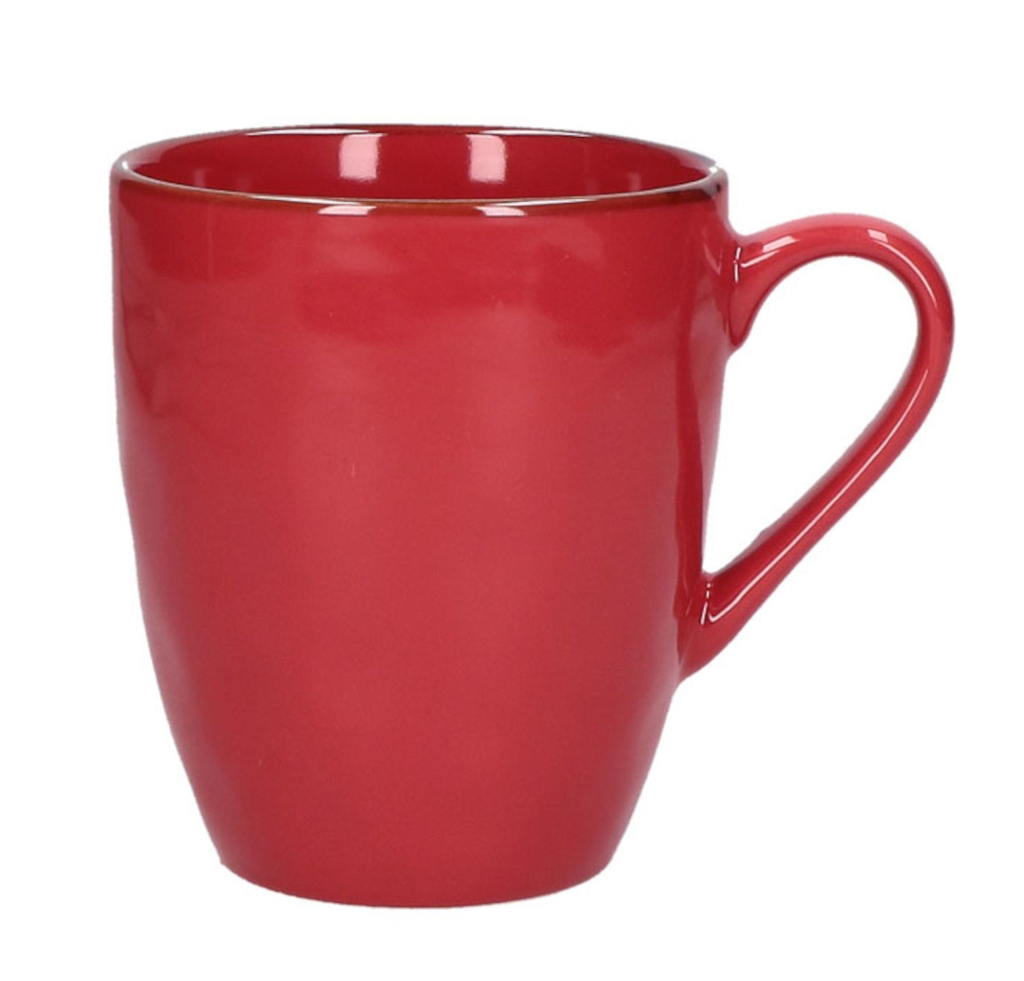 Rose & Tulpani Tasse Große Tasse Steingut Becher Kaffeetasse mit Henkel 430ml Rot, Steingut, Handgefertigt
