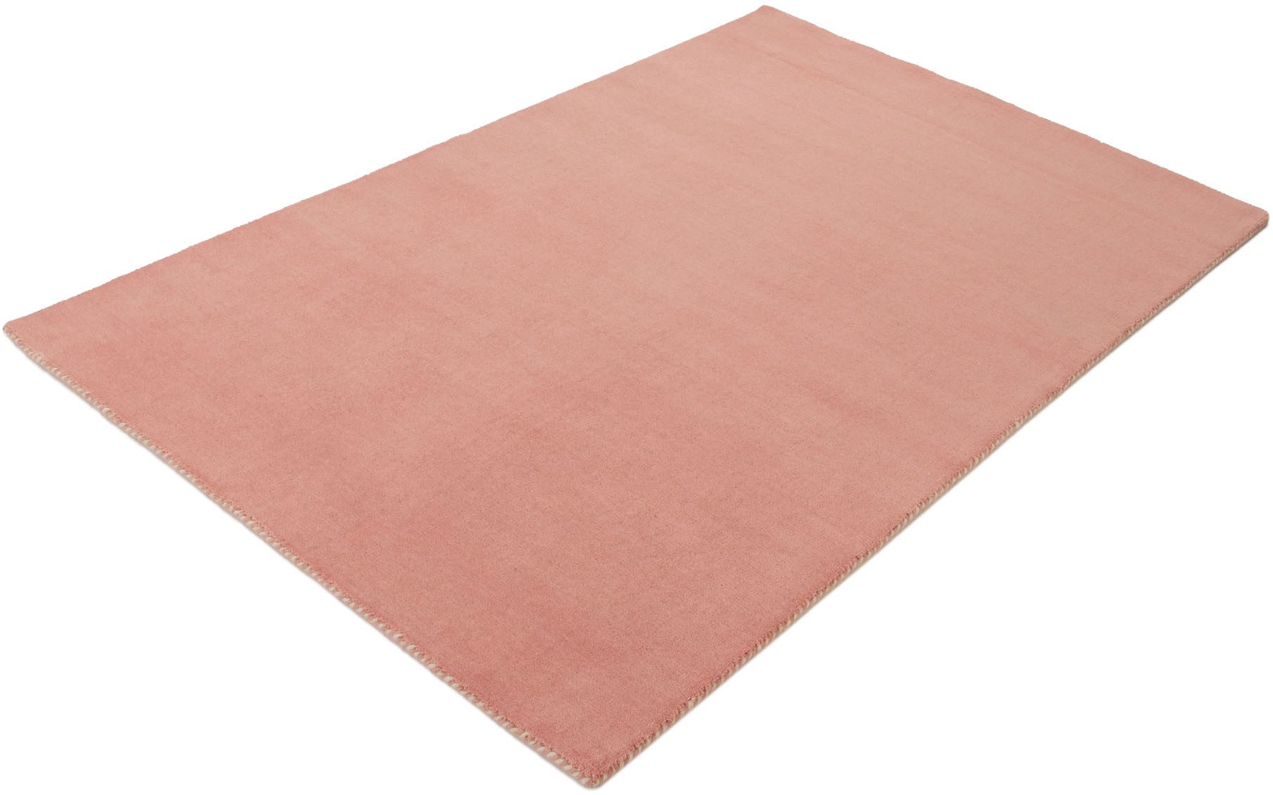 carpetfine Wollteppich Gabbeh Lola Uni, rechteckig, Höhe: 14 mm, mit natürlichem Pflanzenmaterial von Hand gewebt, auch in Rund