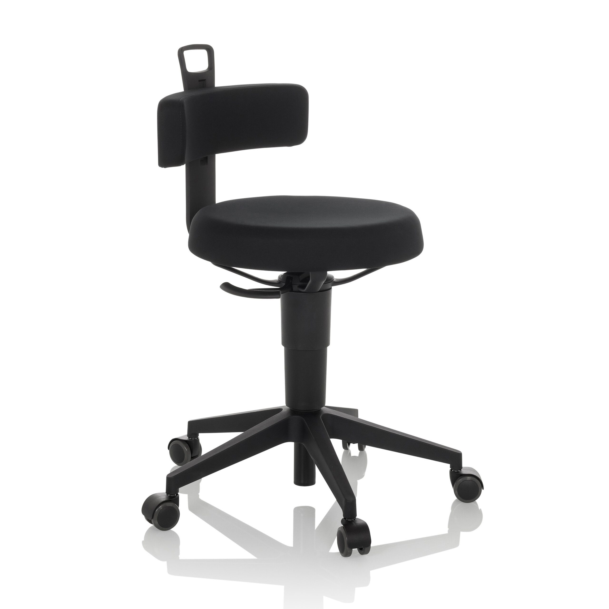 hjh OFFICE Arbeitshocker Drehhocker TOP WORK FLEX Stoff ohne Armlehnen, Drehhocker Arbeitsstuhl, bewegliche Sitzfläche und Lehne, ergonomisch