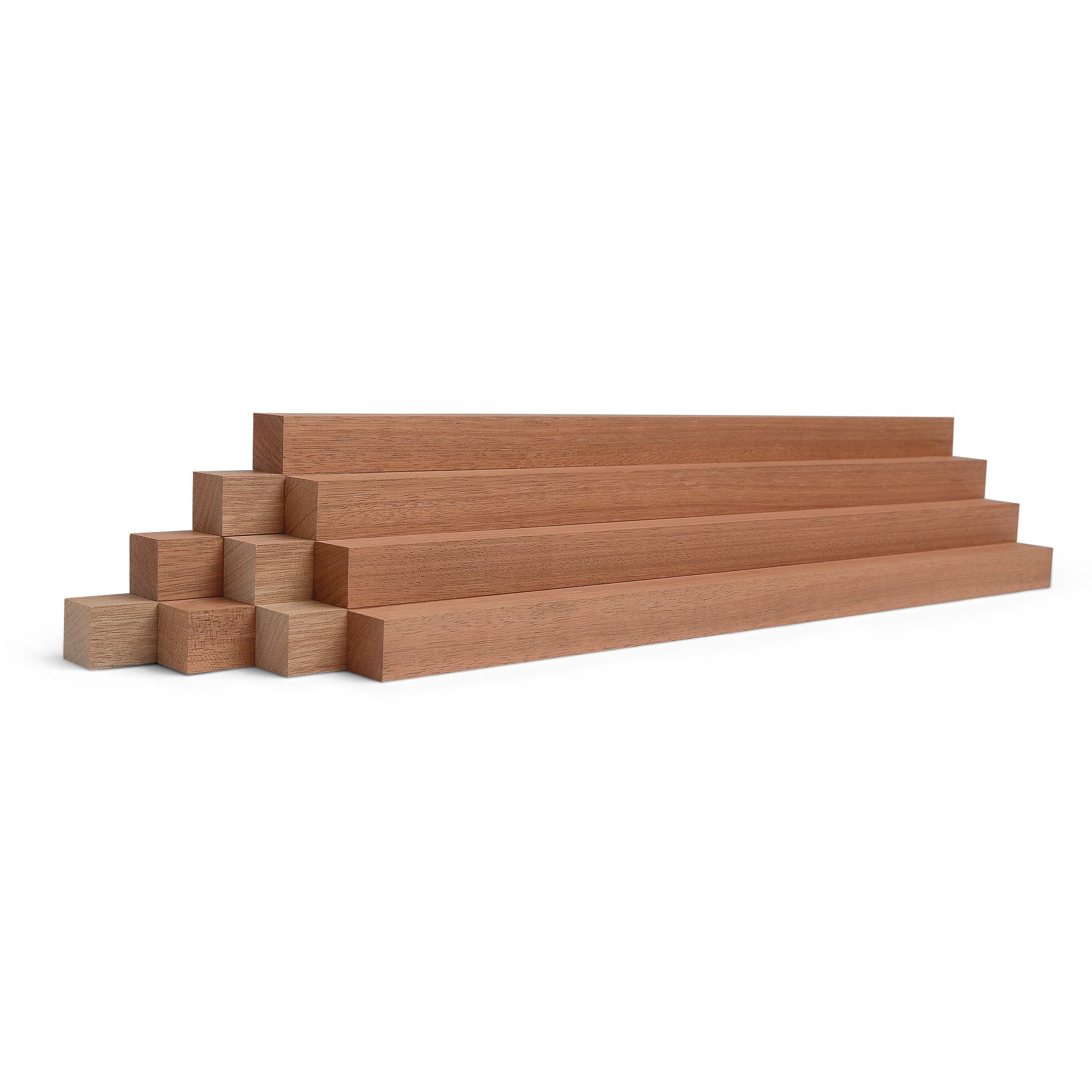 Woodsellers Kantholz 10er-Set Holzleisten - Mahagoni gehobelt - 30 x 30 x 500 mm, (10 Packung 10-tlg), Woodsellers - 10er-Set Holzleiste - Mahagoni gehobelt - 30x30x500 mm