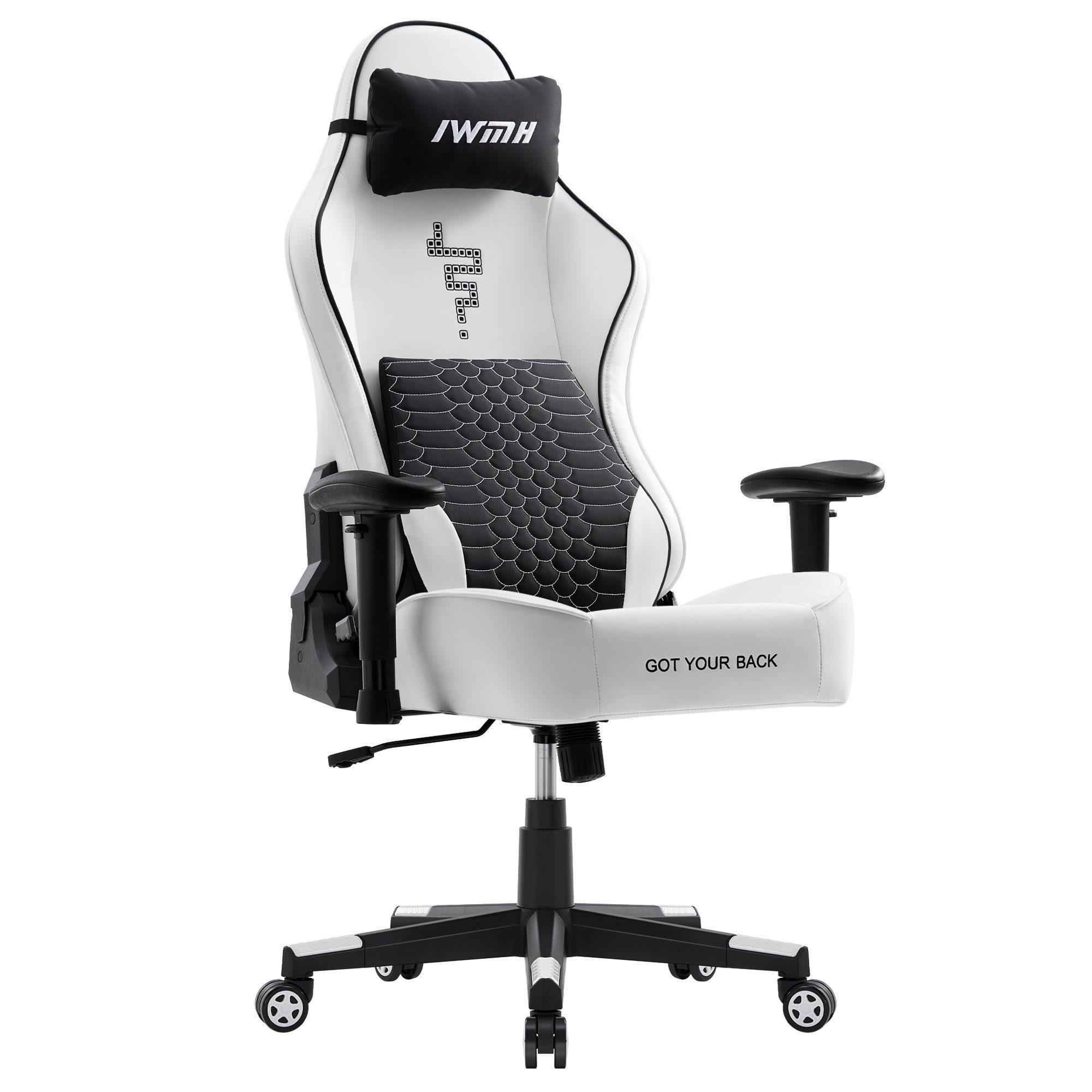 Intimate WM Heart Gaming-Stuhl Ergonomischer Bürostuhl Höhenverstellbarer Schreibtischstuhl, Drehstuhl mit 3D-Lordosenstütze und verstellbarer Arnmlehnen