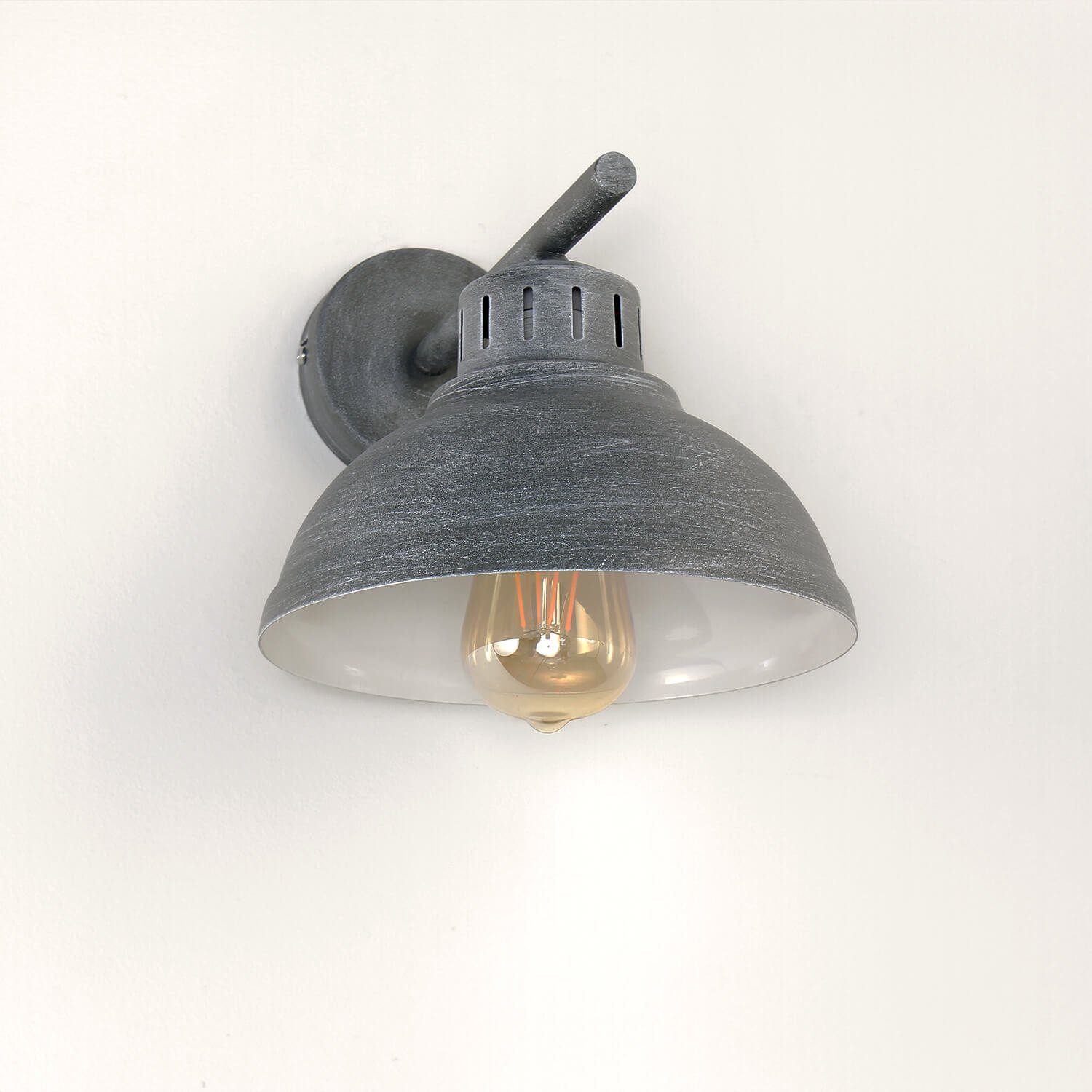 Licht-Erlebnisse Wandleuchte SVEN, ohne Leuchtmittel, Dekorative Wandleuchte in Grau-Patina