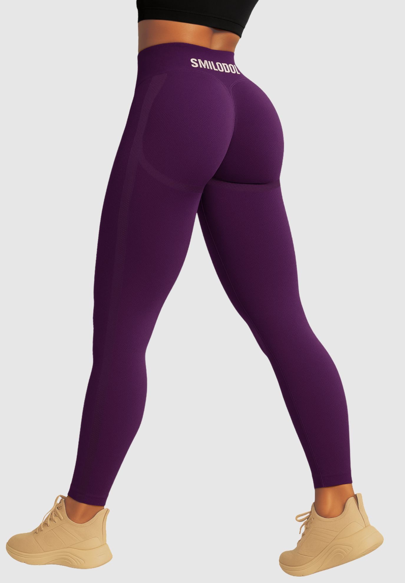 Smilodox Leggings Cetrina, Push Up Scrunch Leggings mit Schriftzug Fitness günstig online kaufen