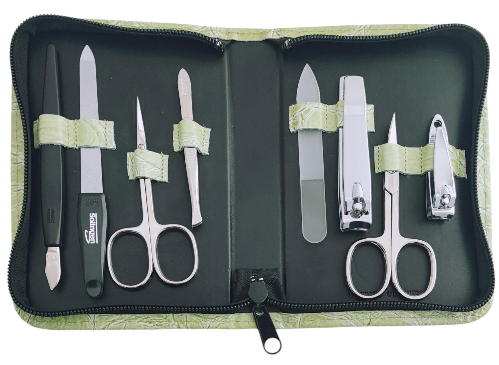 EloModa Maniküre-Etui 8-teiliges Maniküre-Set Echtleder Etui · Solingen Instrumente · Made, 8 tlg., Made in Germany