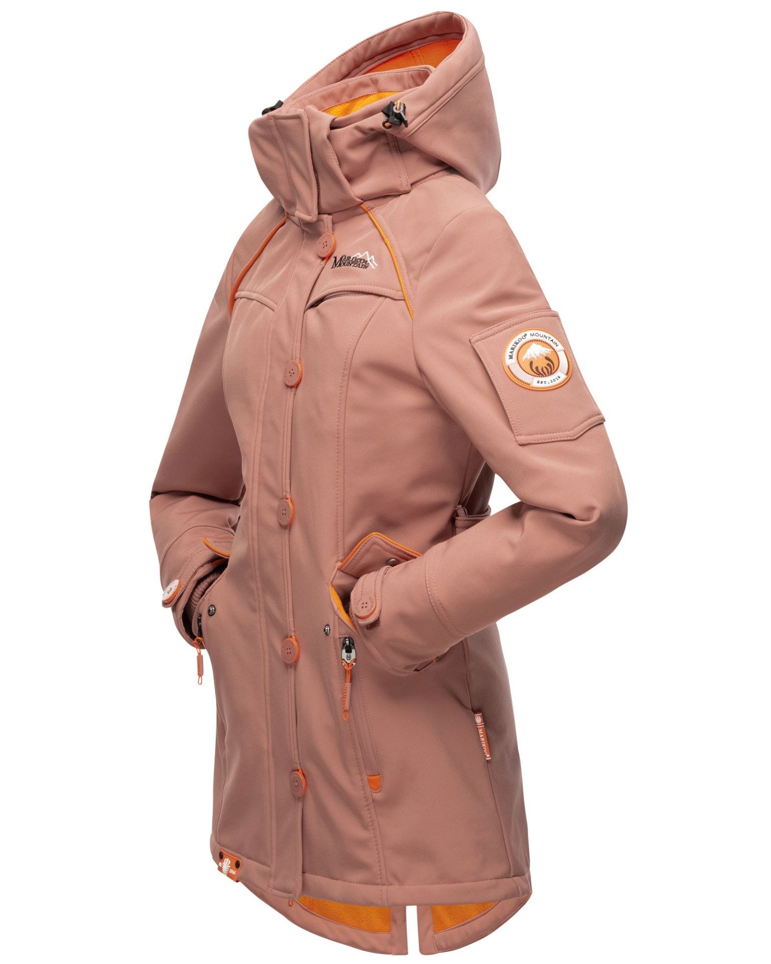 Marikoo Softshelljacke mit Kapuze – Outdoorjacke wind- und wasserabweisend Softshelljacke mit Fleecefutter und abnehmbarer Kapuze – Bild 4 von 5