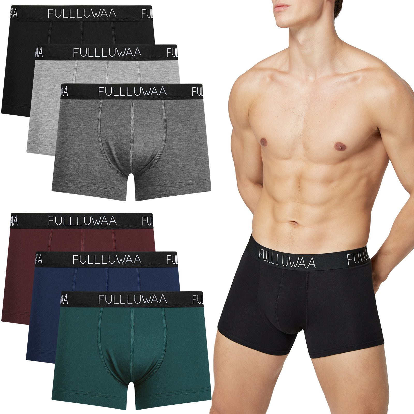 Fullluwaa Boxershorts Herren 6er Pack, Retroshorts günstig online kaufen