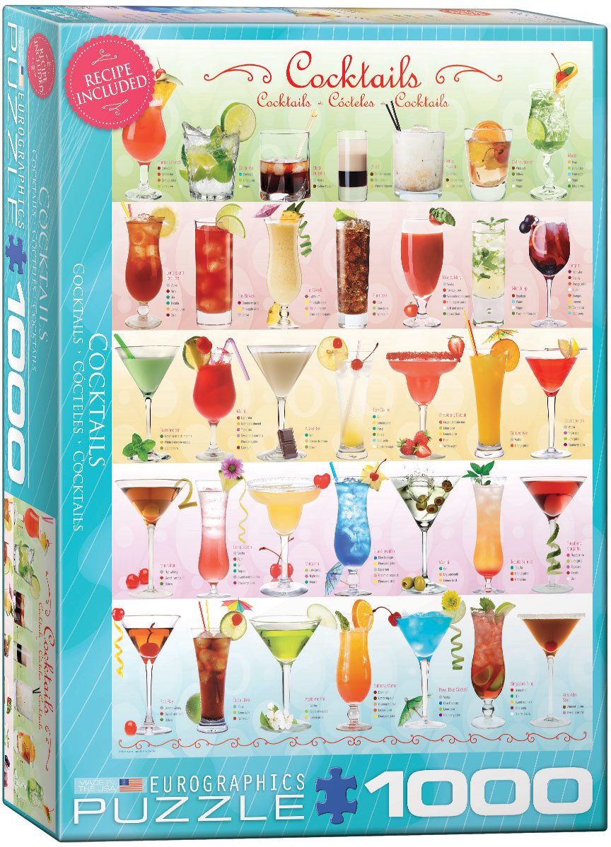 Puzzle 1000 Teile Puzzle - Puzzle - Bunte Cocktail Rezepte, Puzzleteile