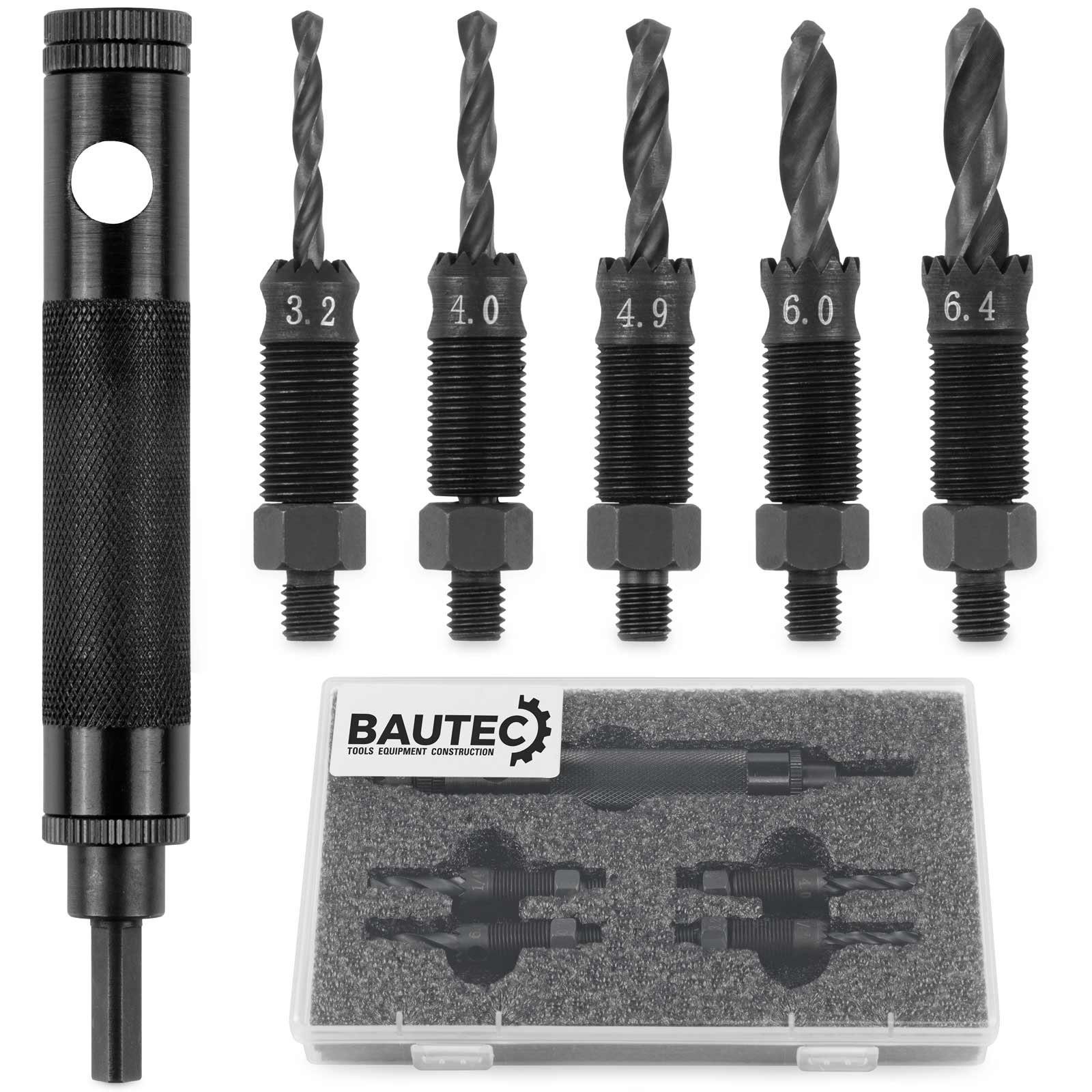 BAUTEC Blindnietzange Werkzeug zum Entfernen von Blindnieten » für Blindnieten Ø 3,2-6,4 mm, Packung 15-tlg.