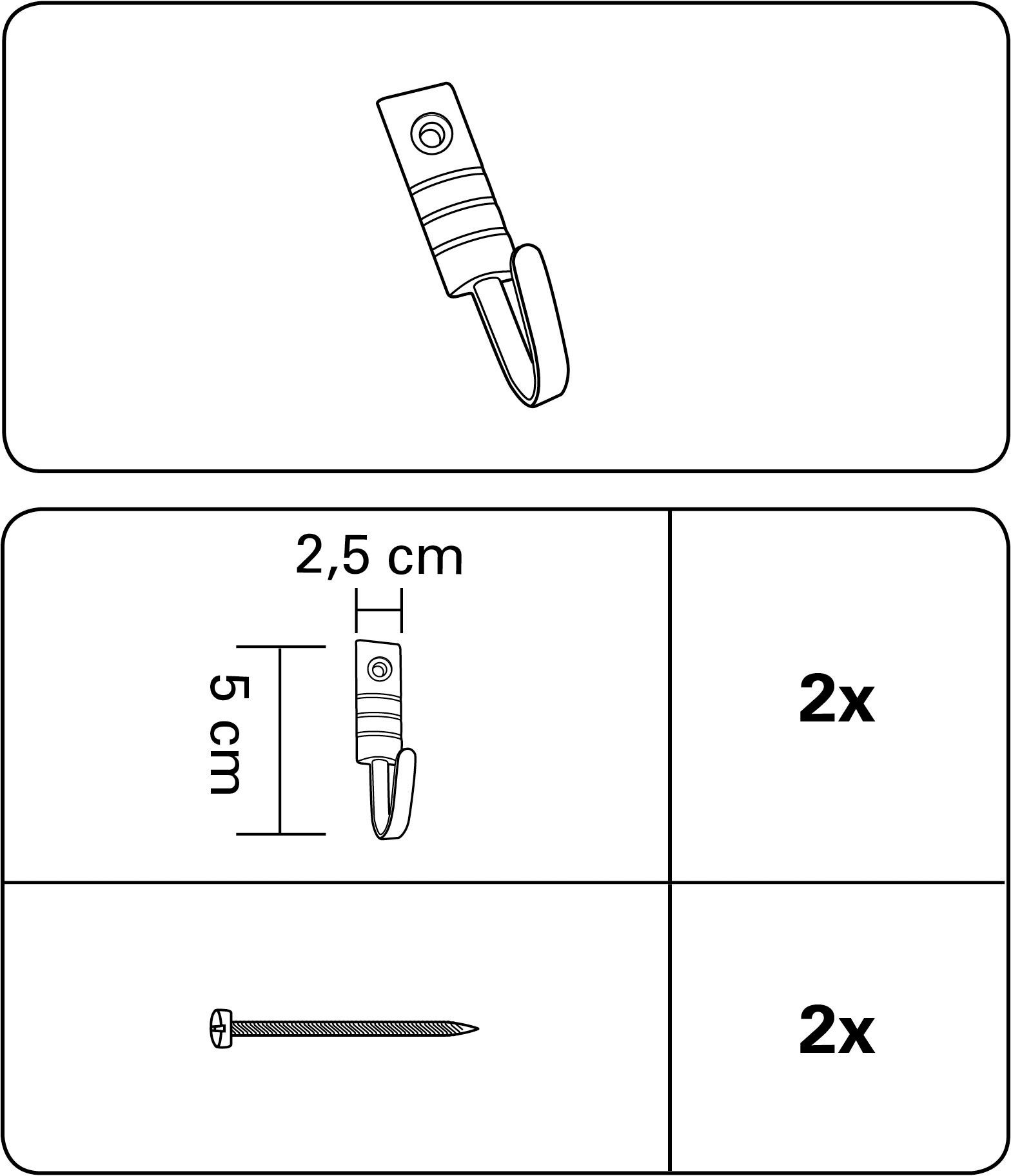 GARDINIA Raffhaken Geo, (2-tlg), zum Raffen und Drapieren