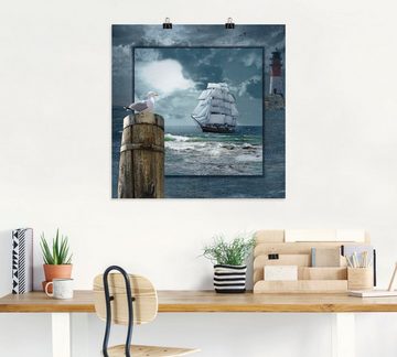 Artland Wandbild Maritime Collage mit Segelschiff, Boote & Schiffe (1 St), als Leinwandbild, Poster, Wandaufkleber in verschied. Größen
