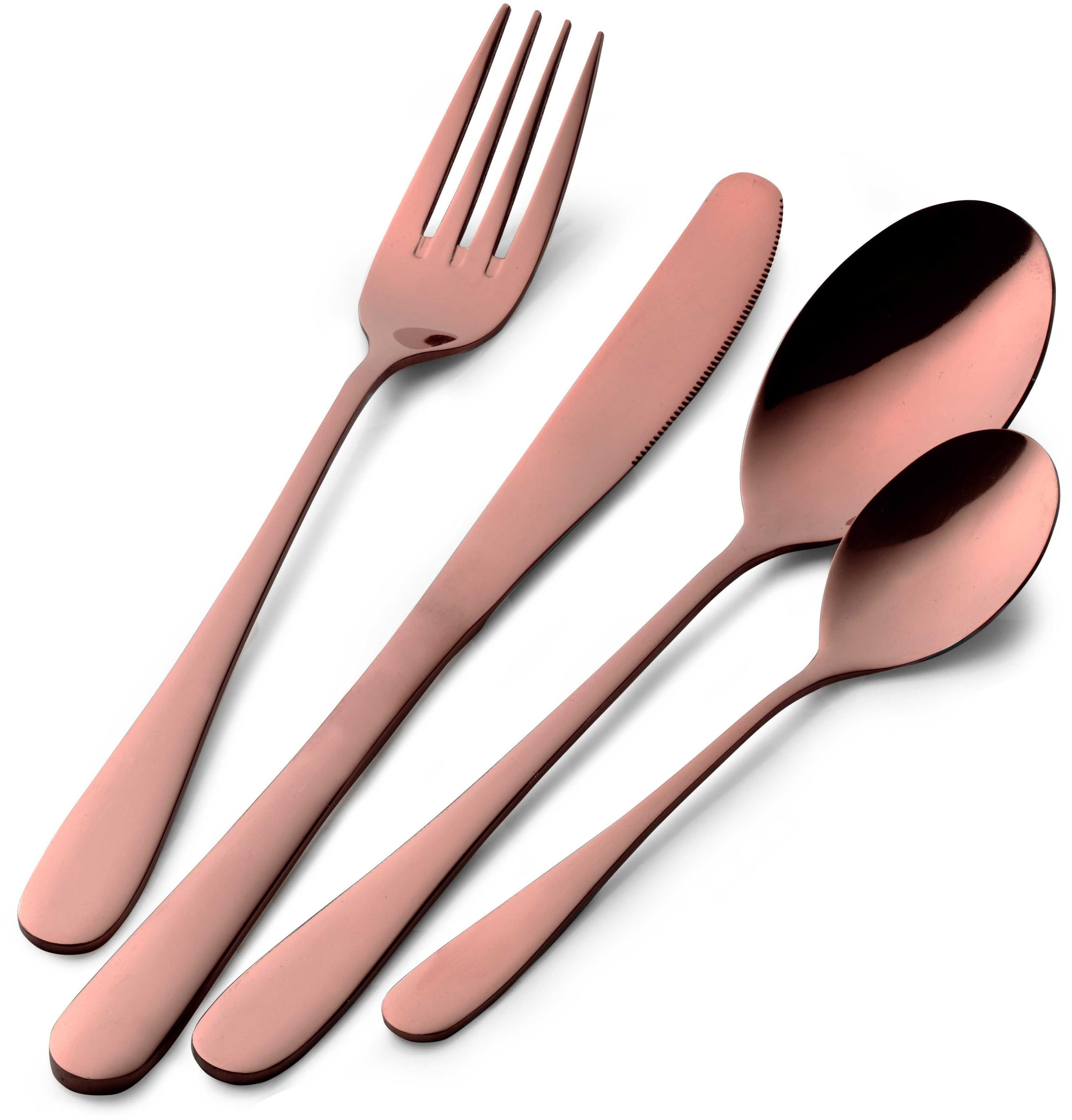 PINTINOX Besteck-Set Princess (24-tlg), 6 Personen, Edelstahl 18/10, PVD Beschichtung, spülmaschinengeeignet. Reduzierter Preis € 55,40. Unverbindliche Preisempfehlung € 64,90